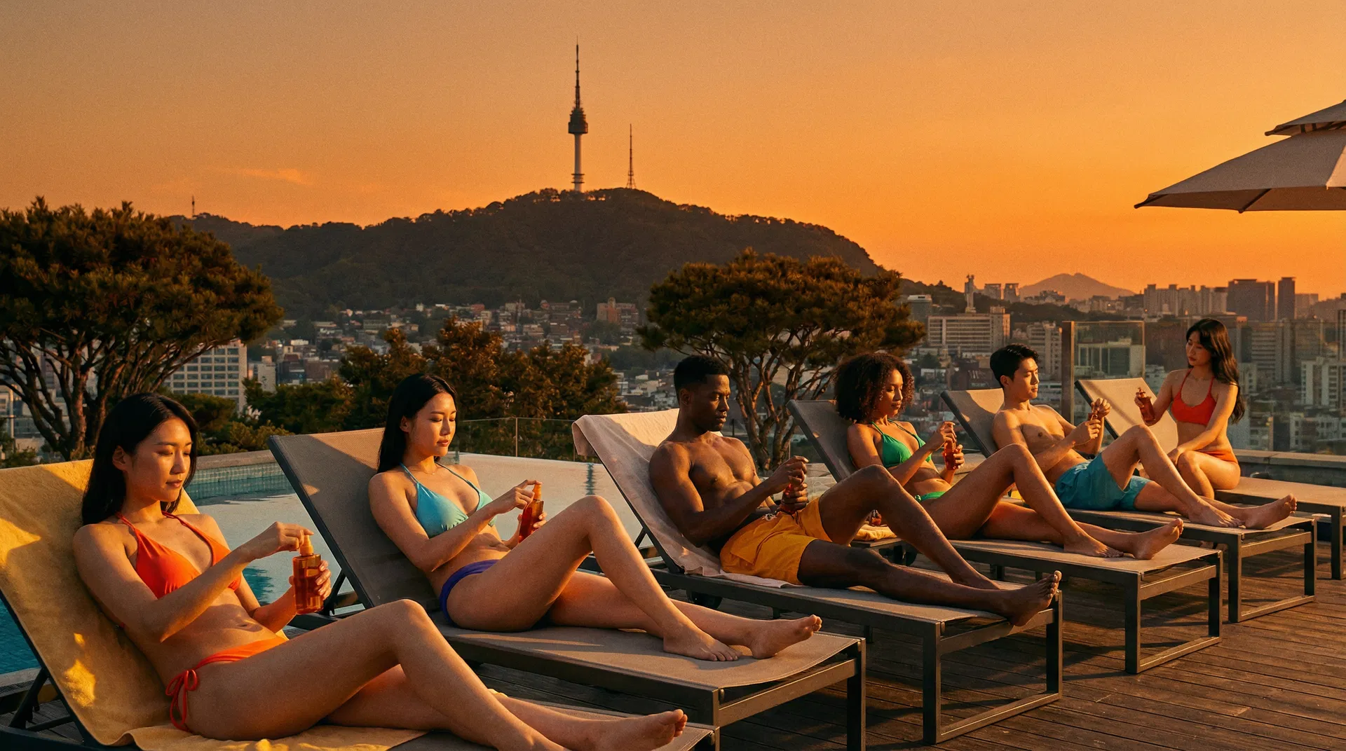 The Seoul Glow — Rooftop at golden hour