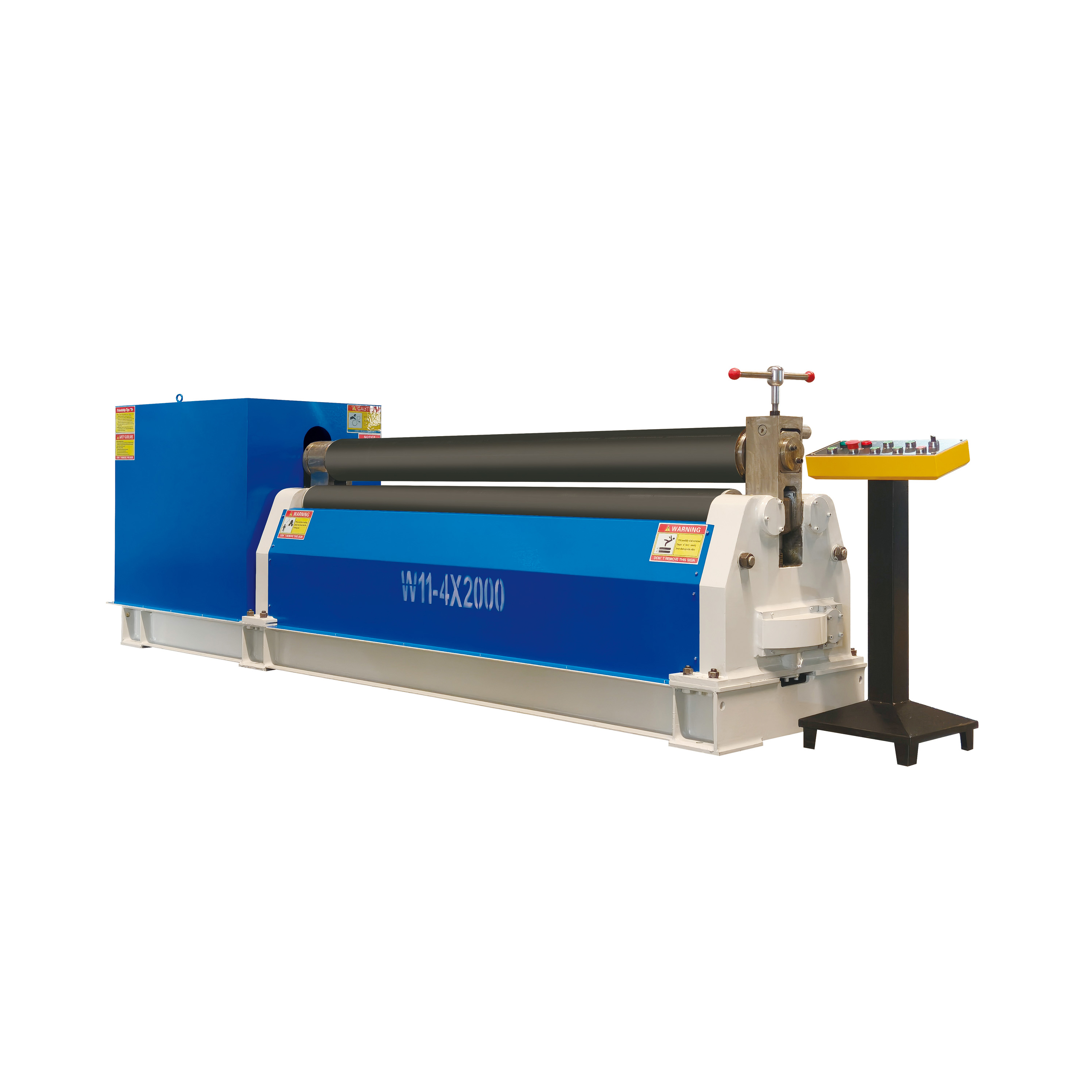 W11-4x2000 Three Rolls Pyramid Plate Rolling Machine machine view