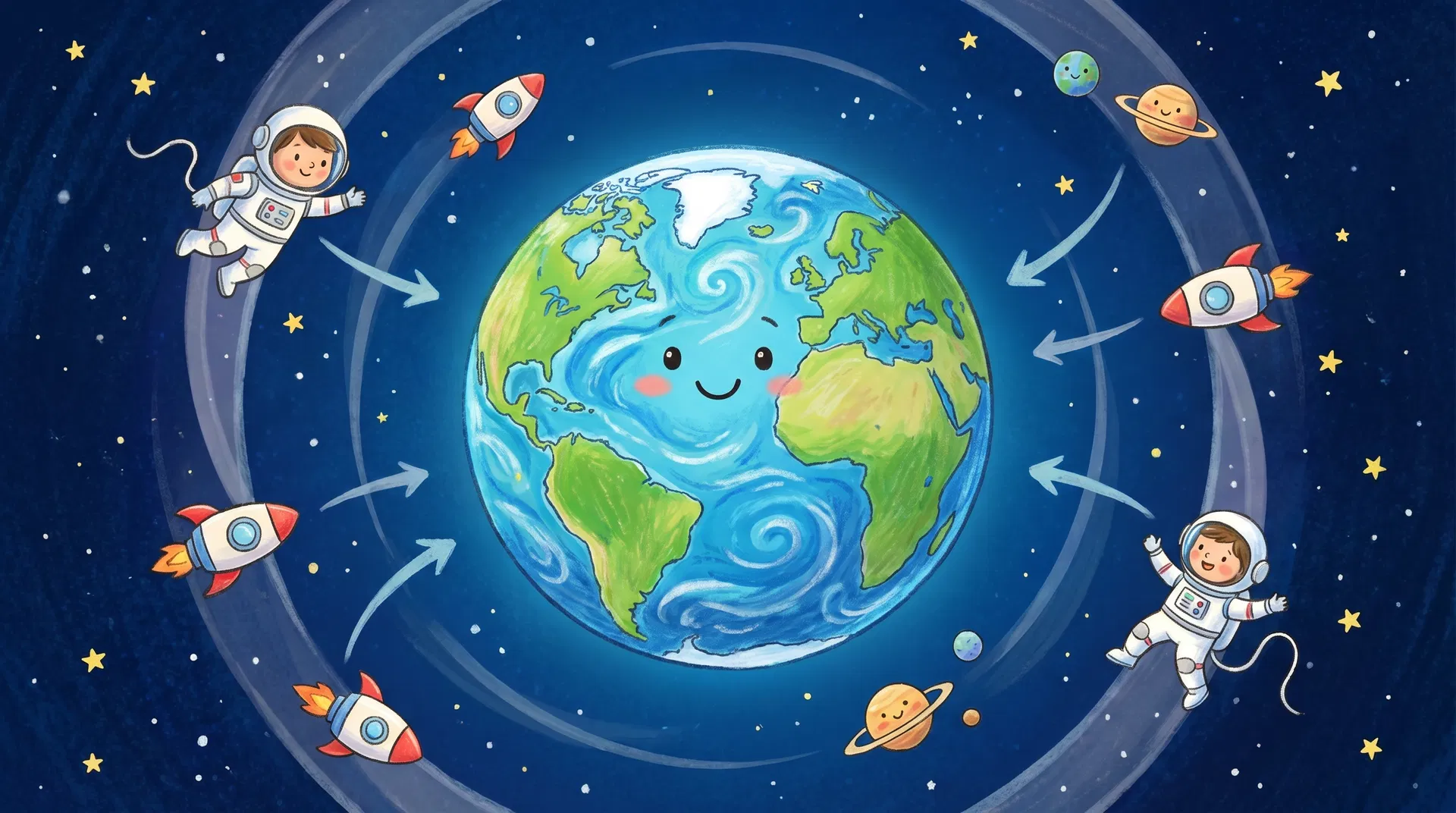 Earth Suspended in Space