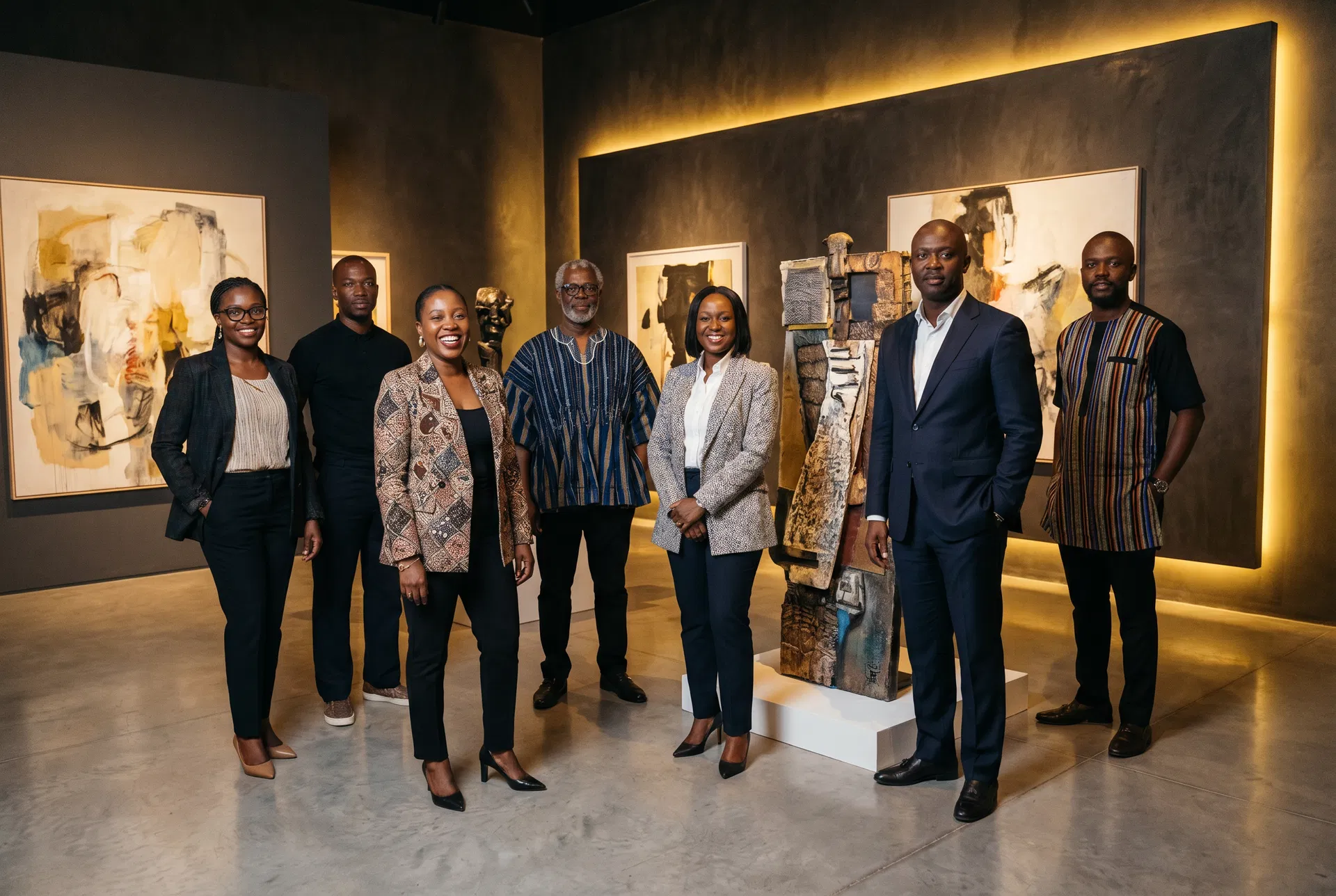 Curatorial team in gallery