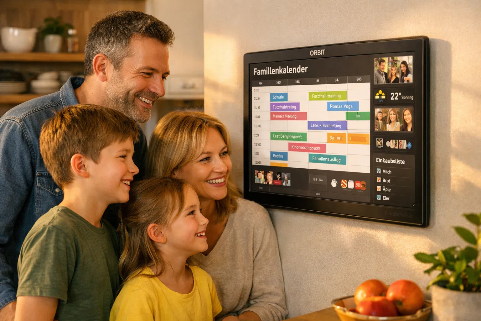 Glückliche Familie mit ORBIT