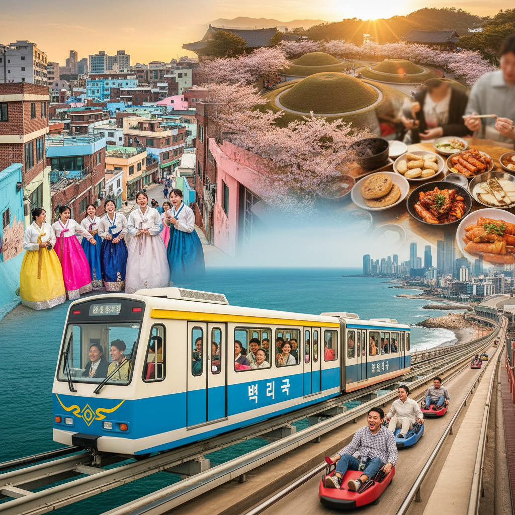 早鳥玩樂369｜釜山旅遊｜天空膠囊列車.LUGE斜坡滑車.韓服體驗.甘川洞彩繪村.美食饗宴五日(一站購物站彩妝)