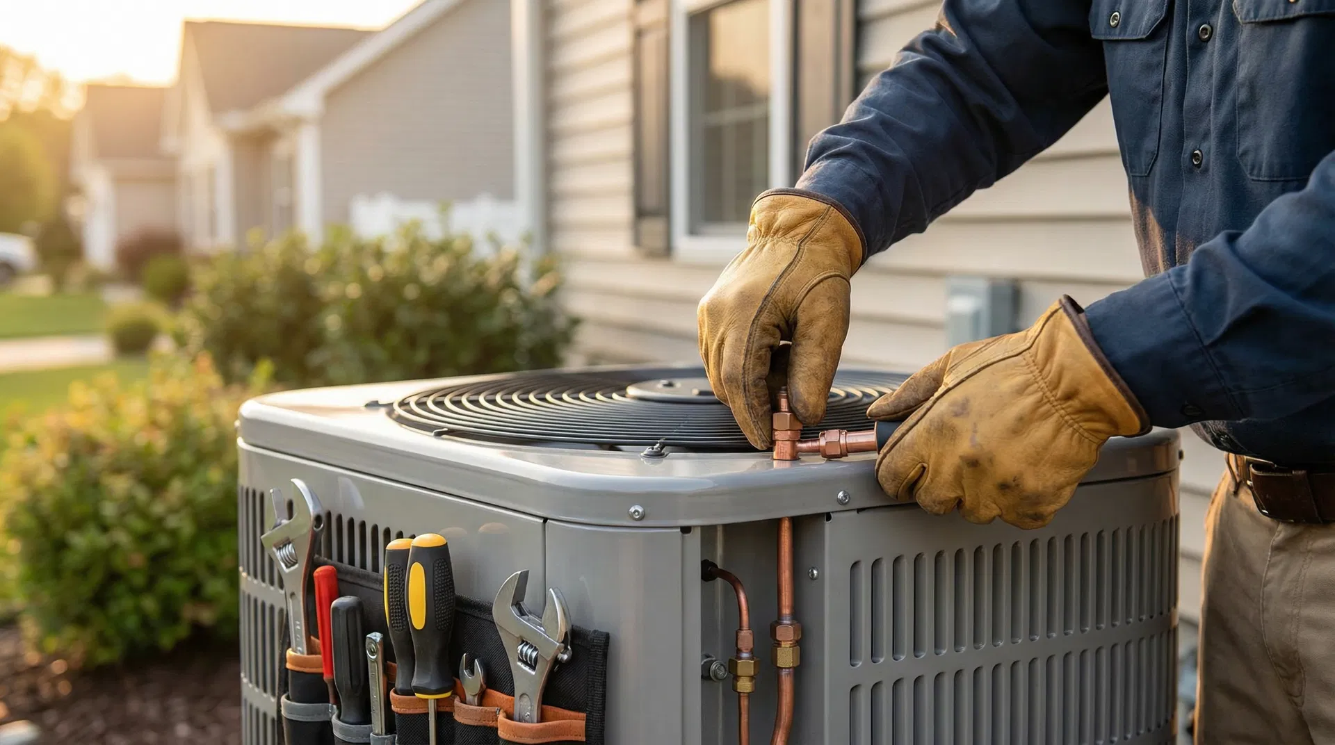 HVAC contractor at work