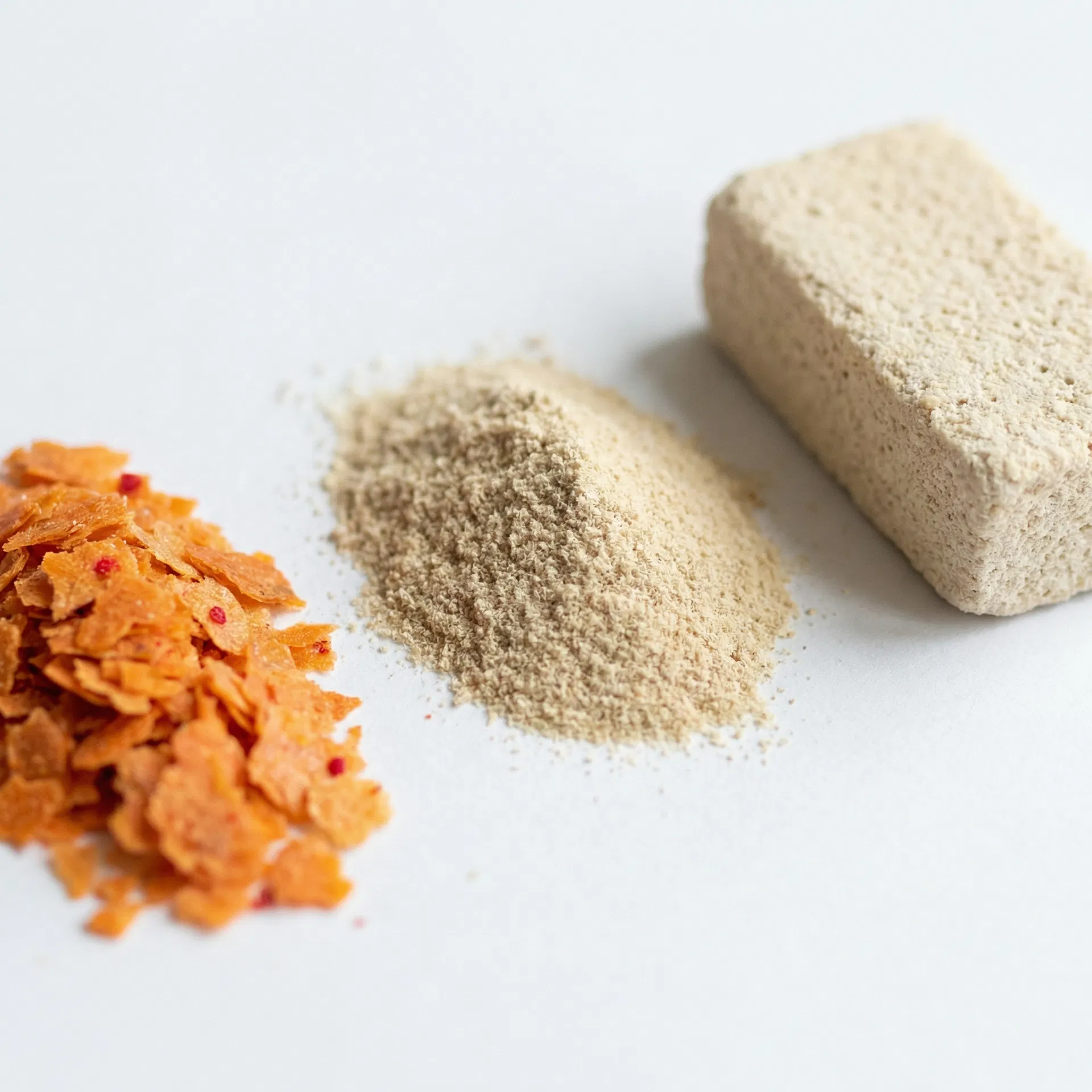 Spezialfutter: Farbfutter-Flocken, Staubfutter und Ferienfutter-Block