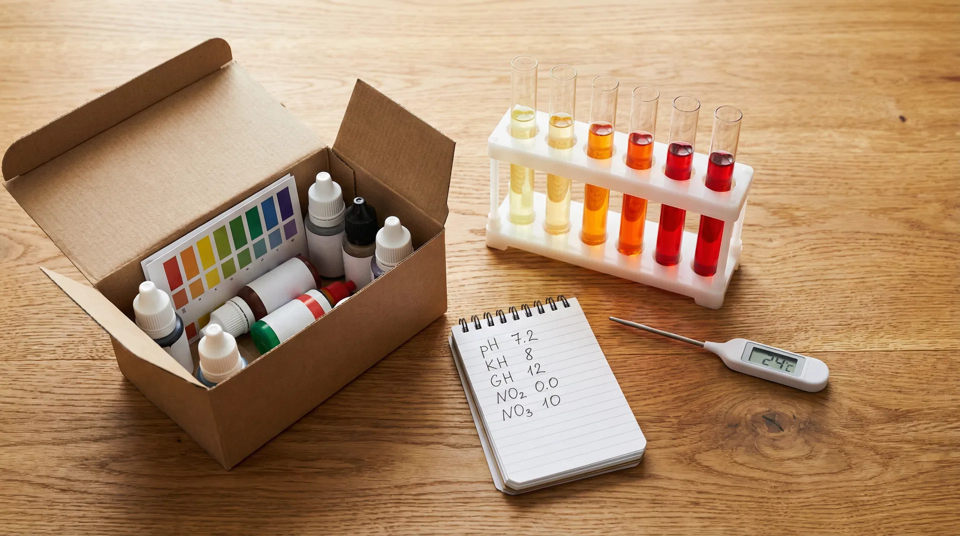 JBL Proaquatest und Sera Aqua-Test Wassertestsets mit Reagenzgläsern