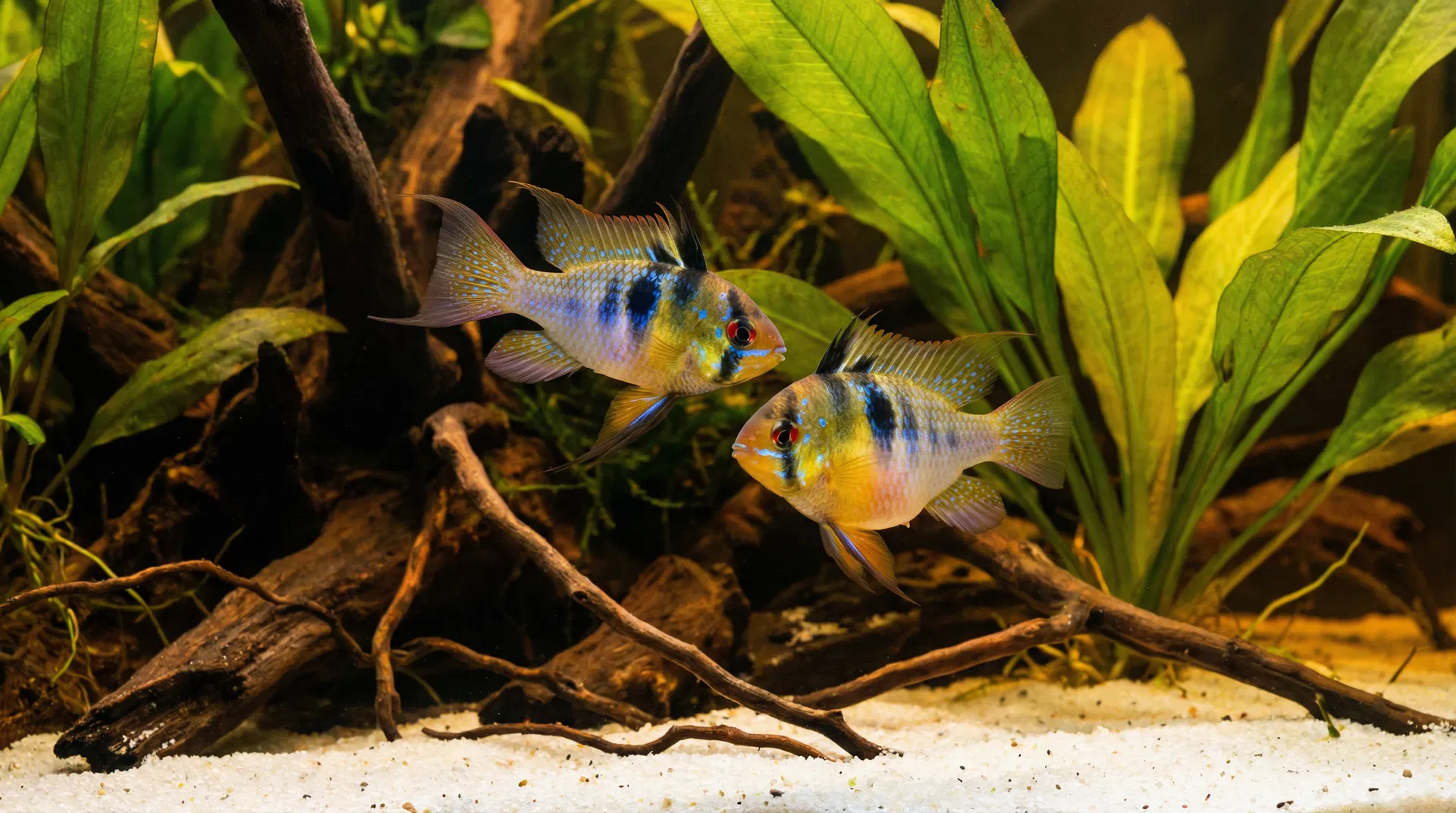 Schmetterlingsbuntbarsch Pärchen im Aquarium