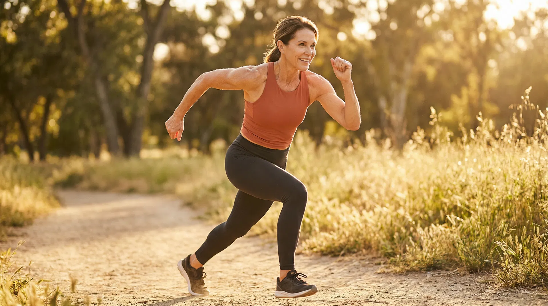 Fit woman running outdoors