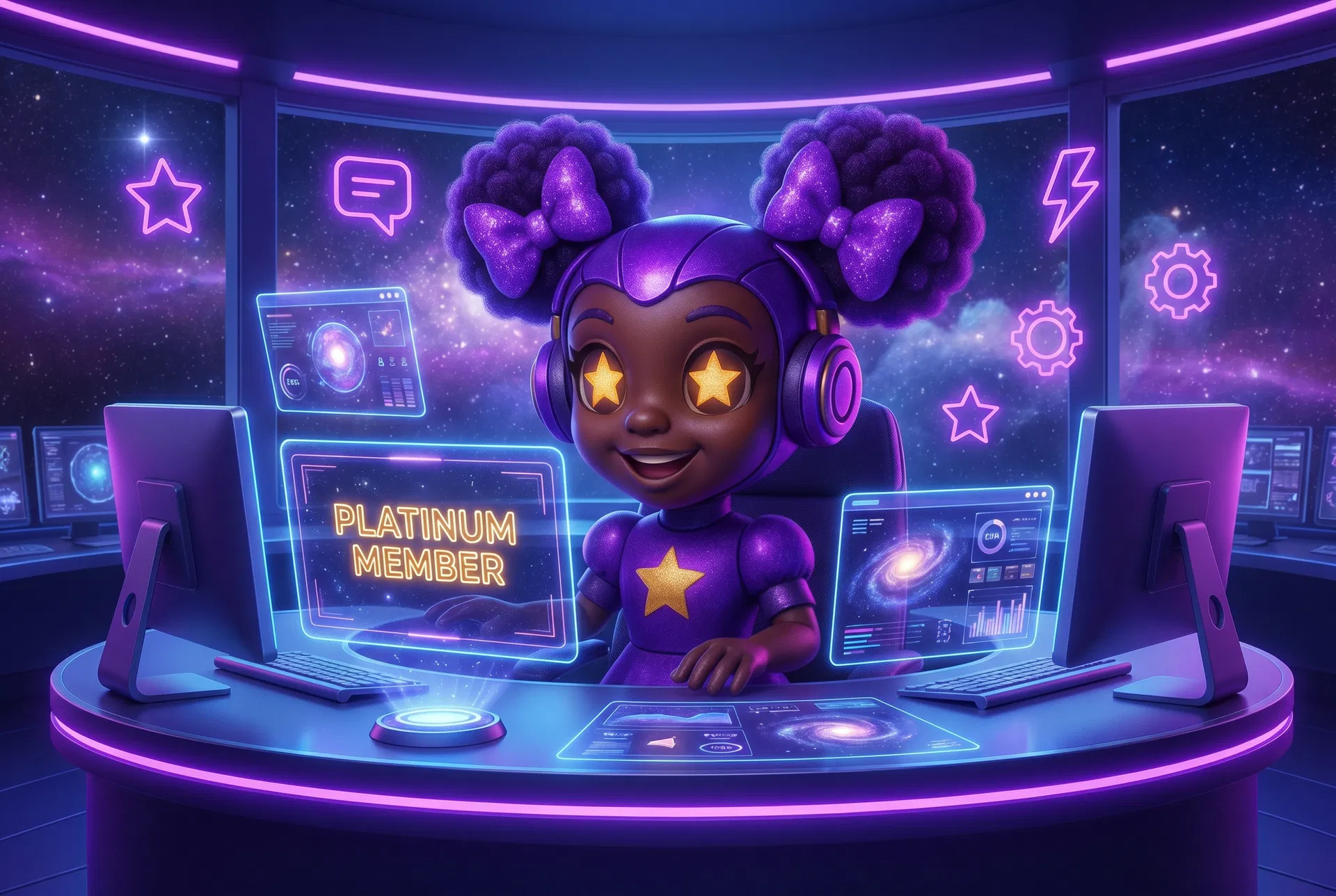 Lil Miss Suga Puff in her Galaxy Office — Platinum Member