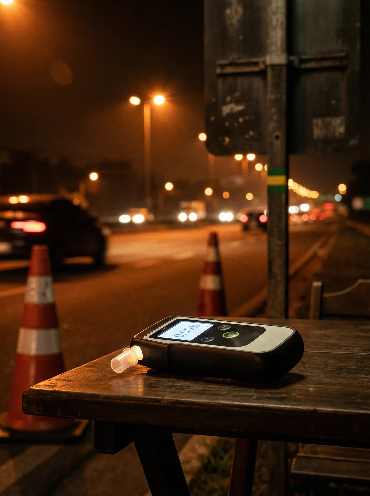 Teste de bafômetro em operação da Lei Seca - dispositivo de alcoolemia