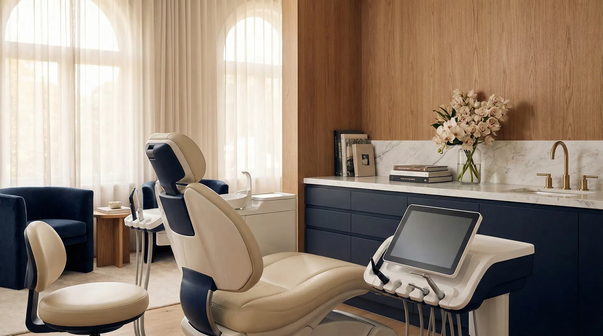 Interior premium da Risate Odontologia — consultório moderno