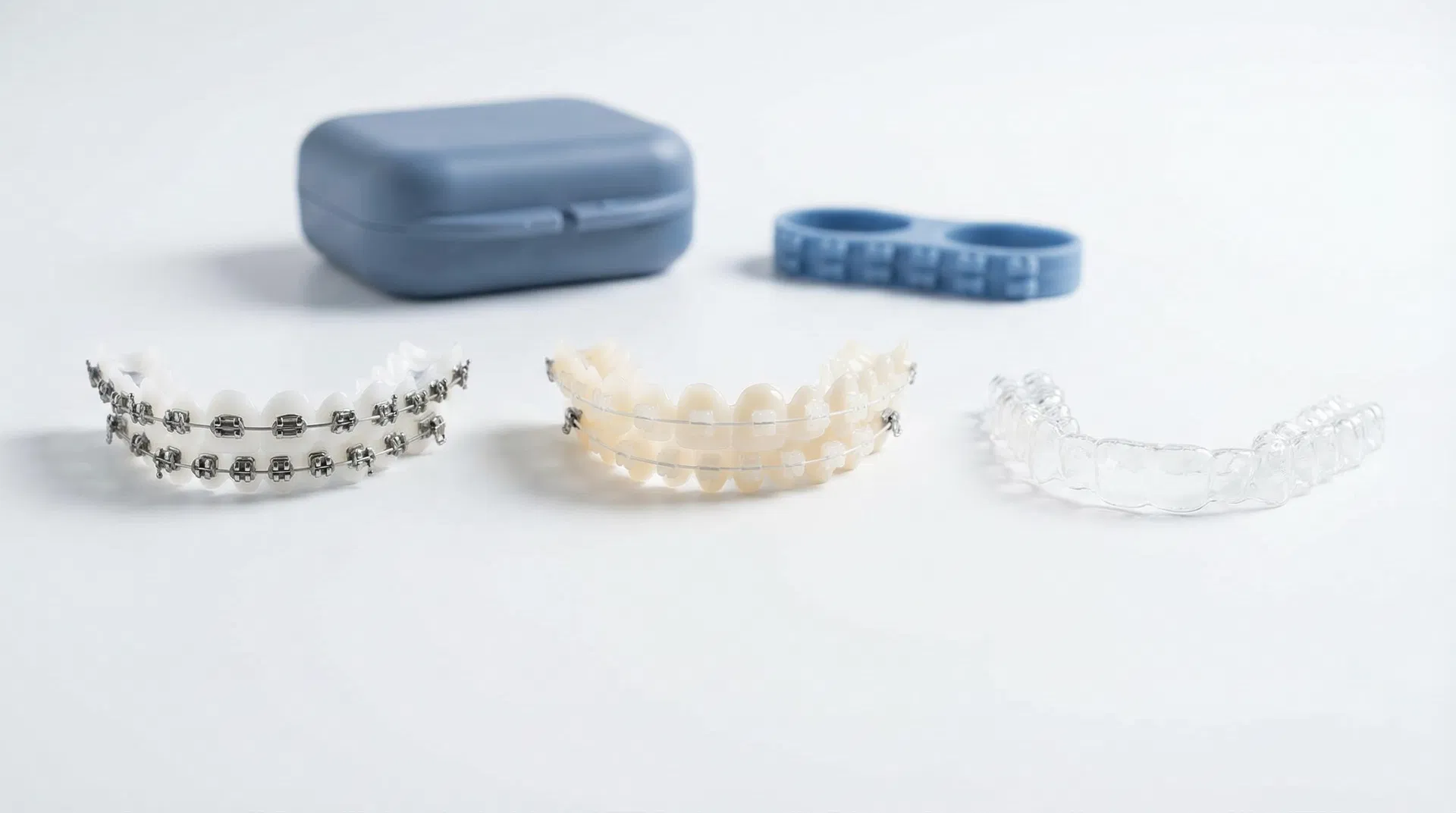 Tipos de aparelhos ortodônticos: metálico, cerâmico e alinhador invisível disponíveis na Oris Odontologia Araucária PR