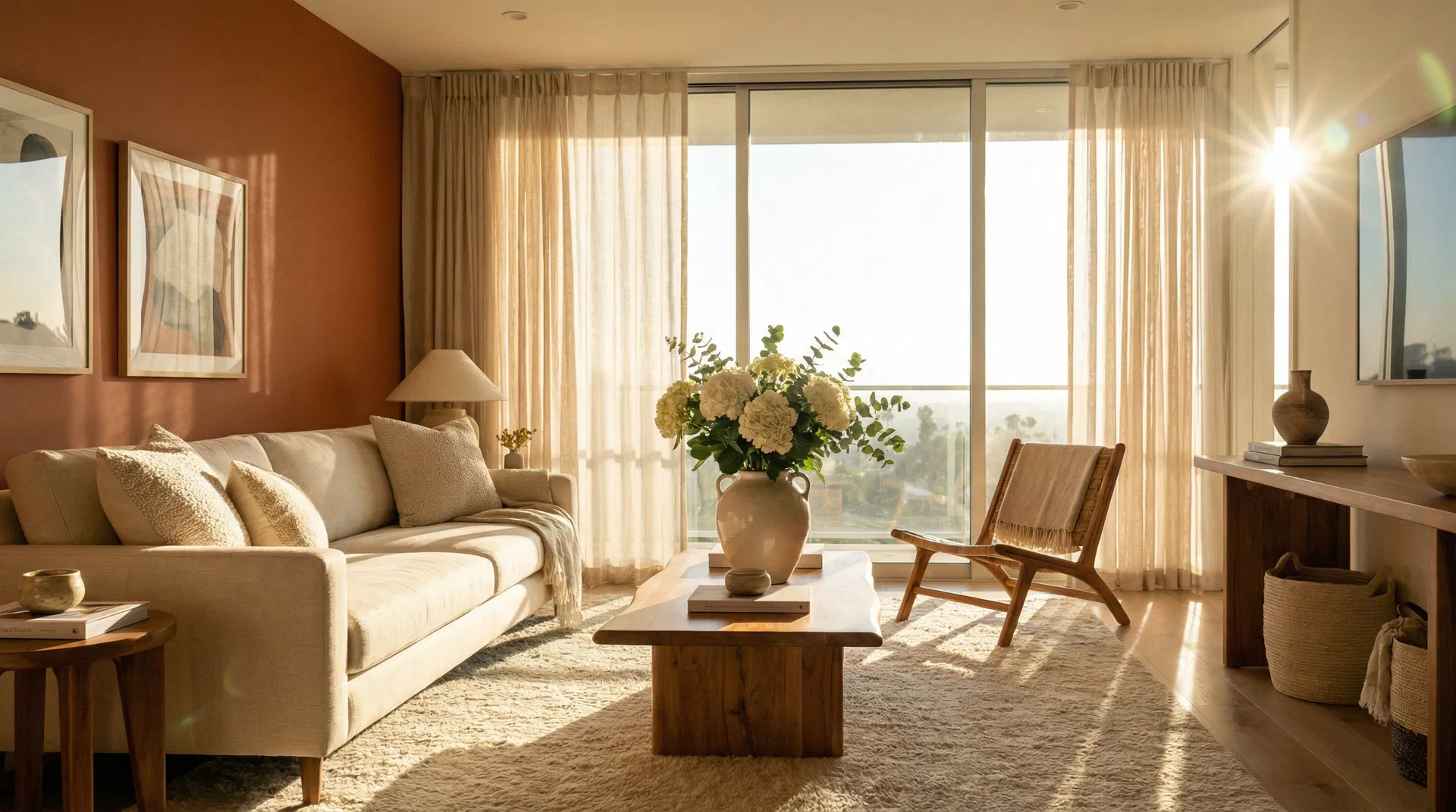 Beautifully clean Los Angeles living room - Bella Home LA premium cleaning service