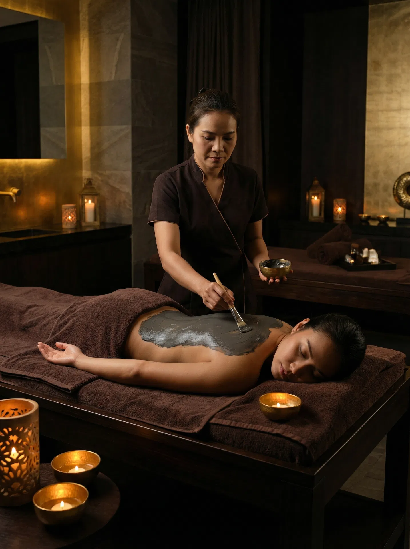 Siam Volcanic Clay Body Mask application