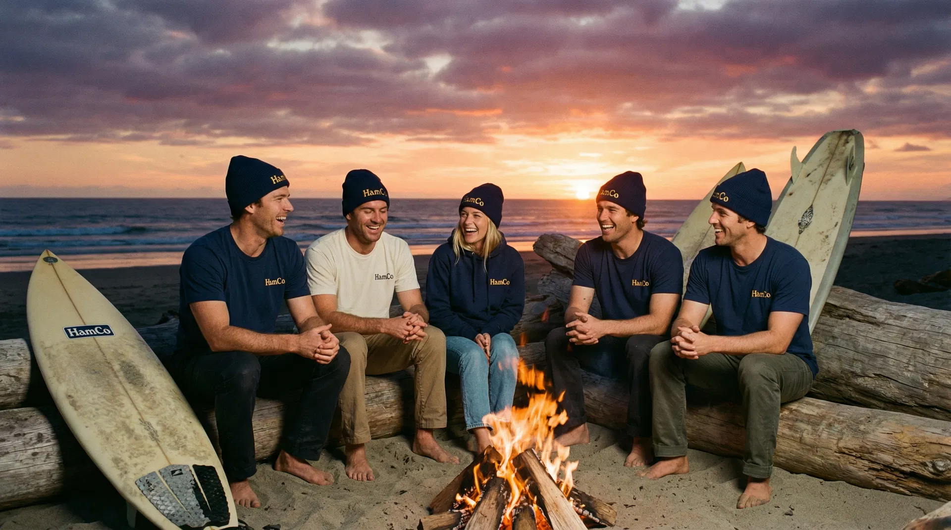 Beach bonfire lifestyle