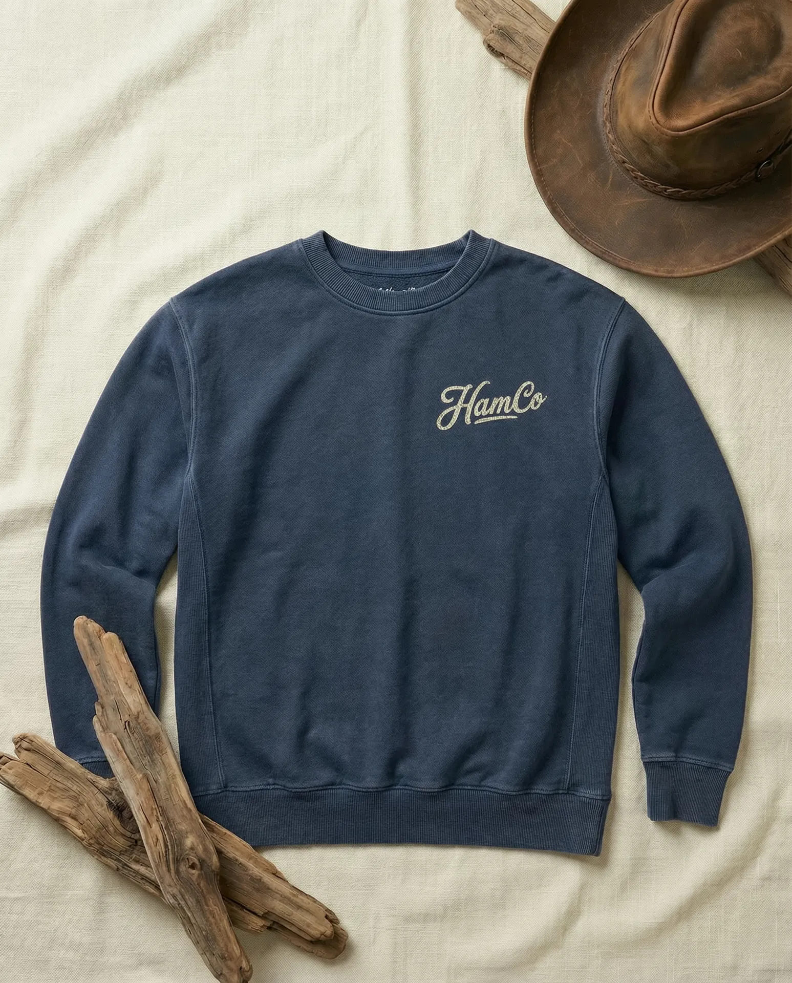 The Standard Crewneck in Washed Navy