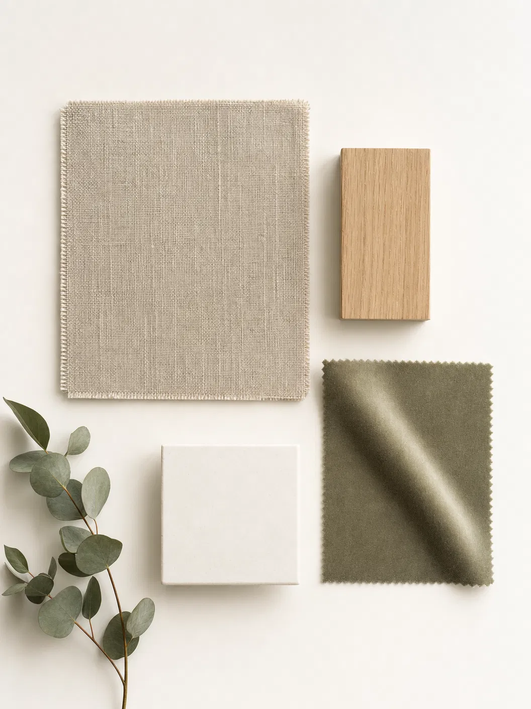 Materialkomposition: Leinen, Eichenholz, Sage-Velours