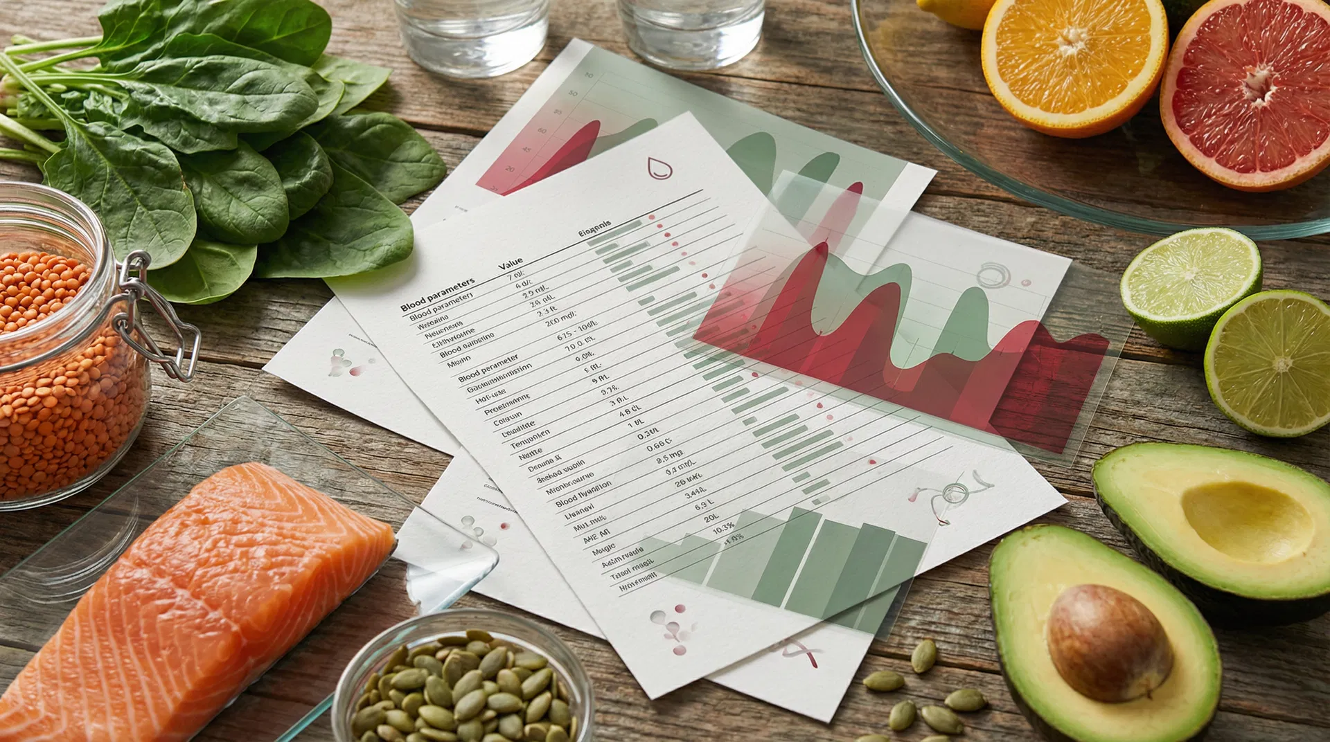 Wellness-Analytics mit gesunden Zutaten und Report-Visualisierung