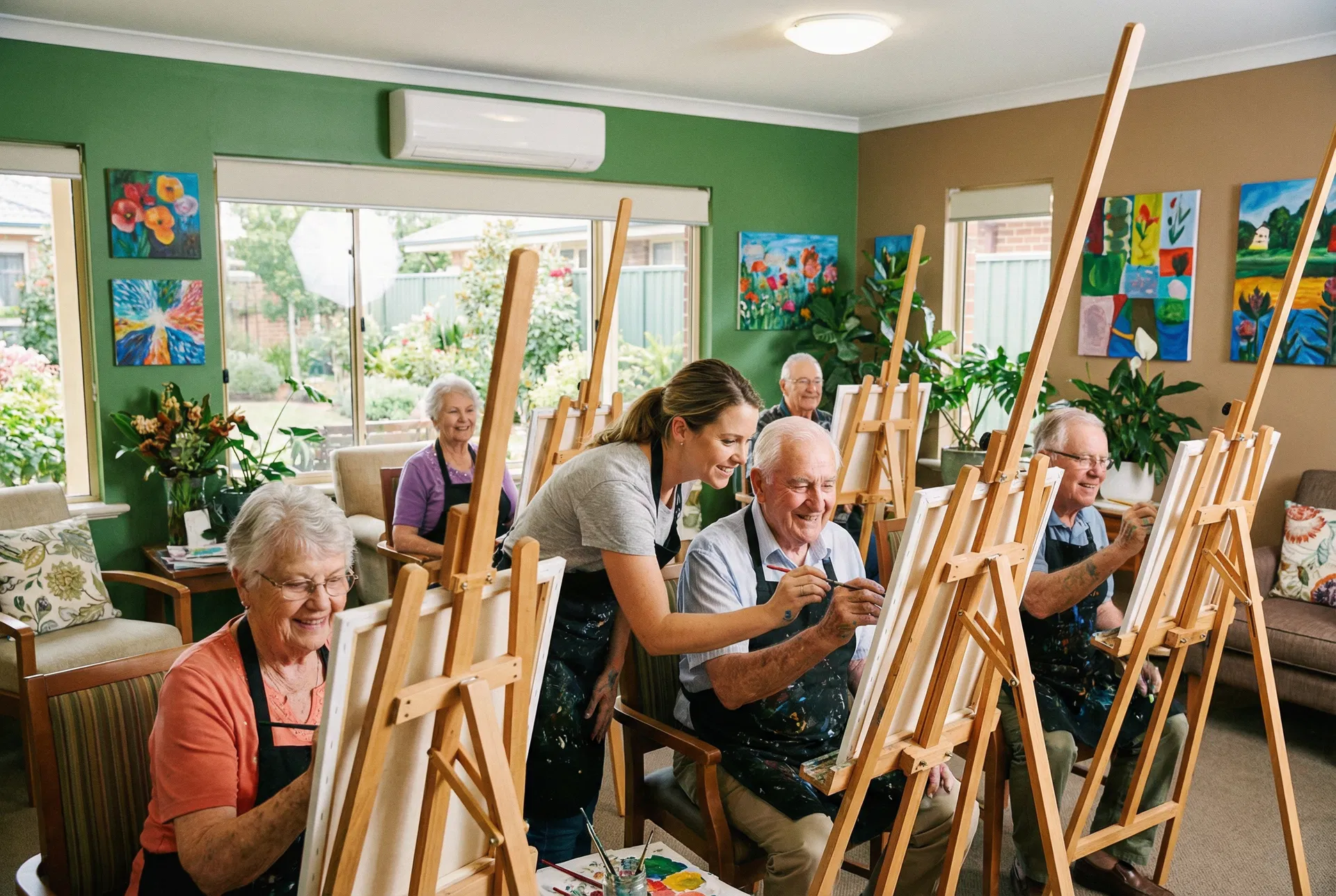 Art class in the creative arts studio