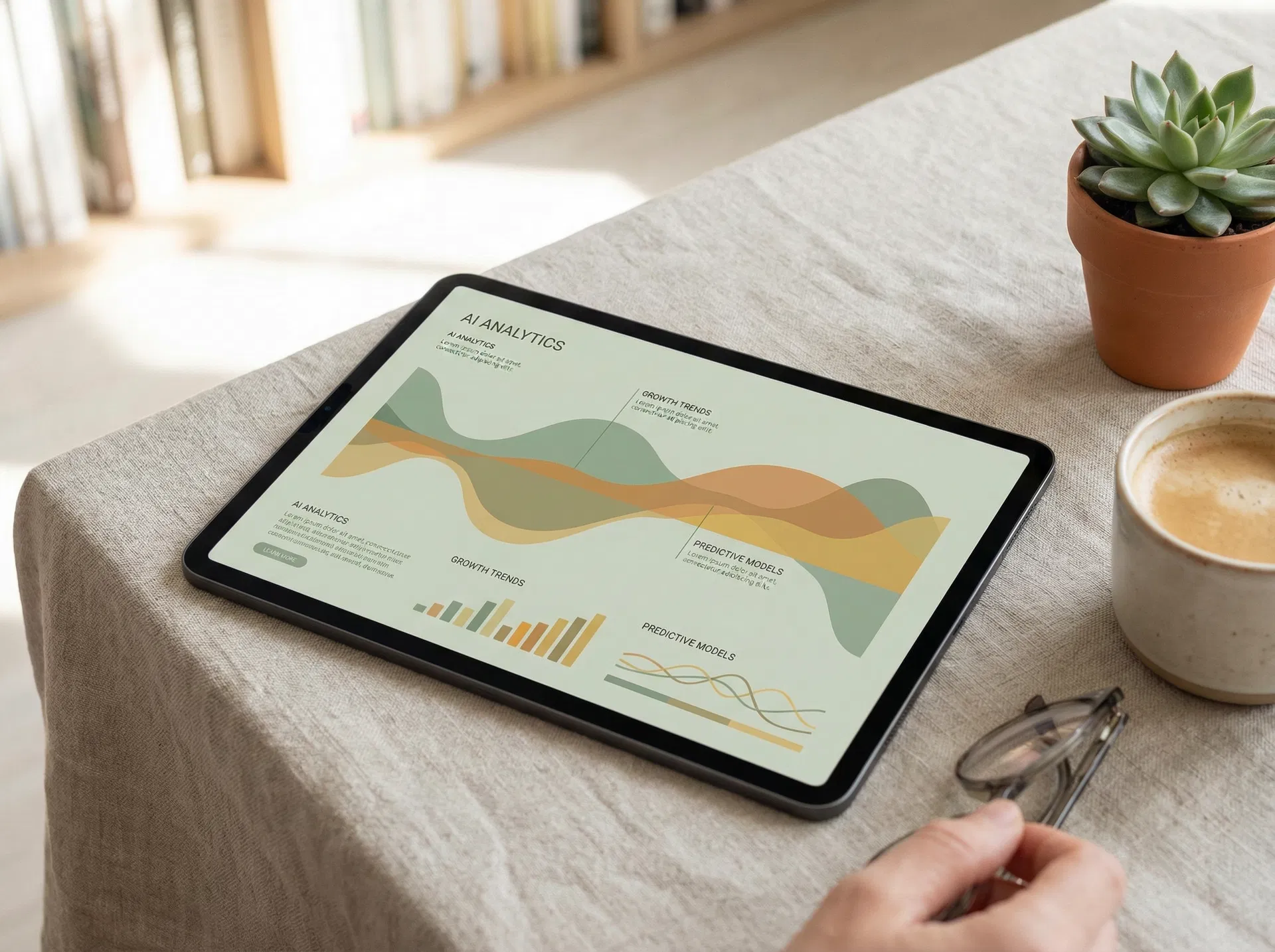 AI analytics dashboard on tablet