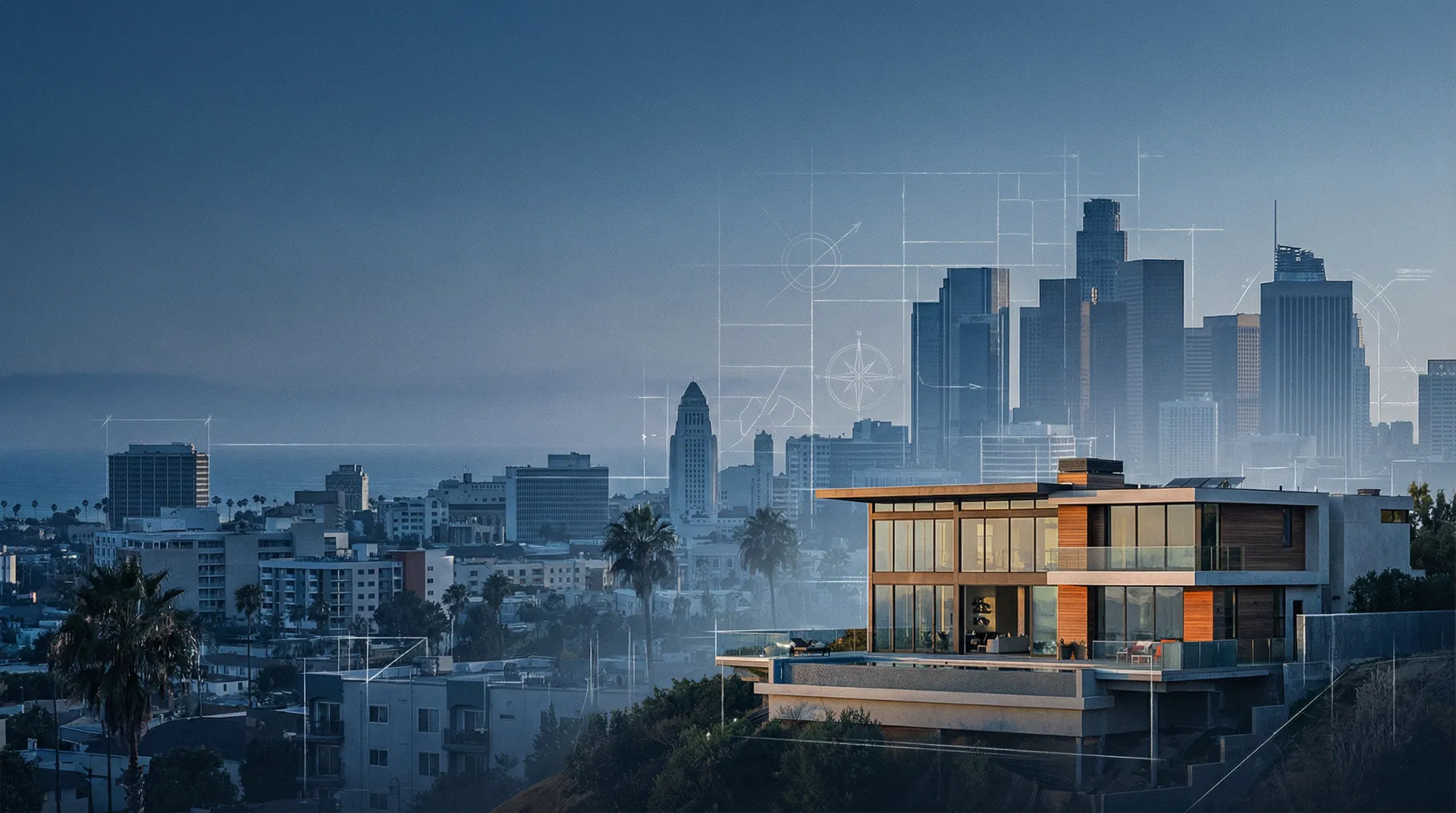 Architectural California skyline hero