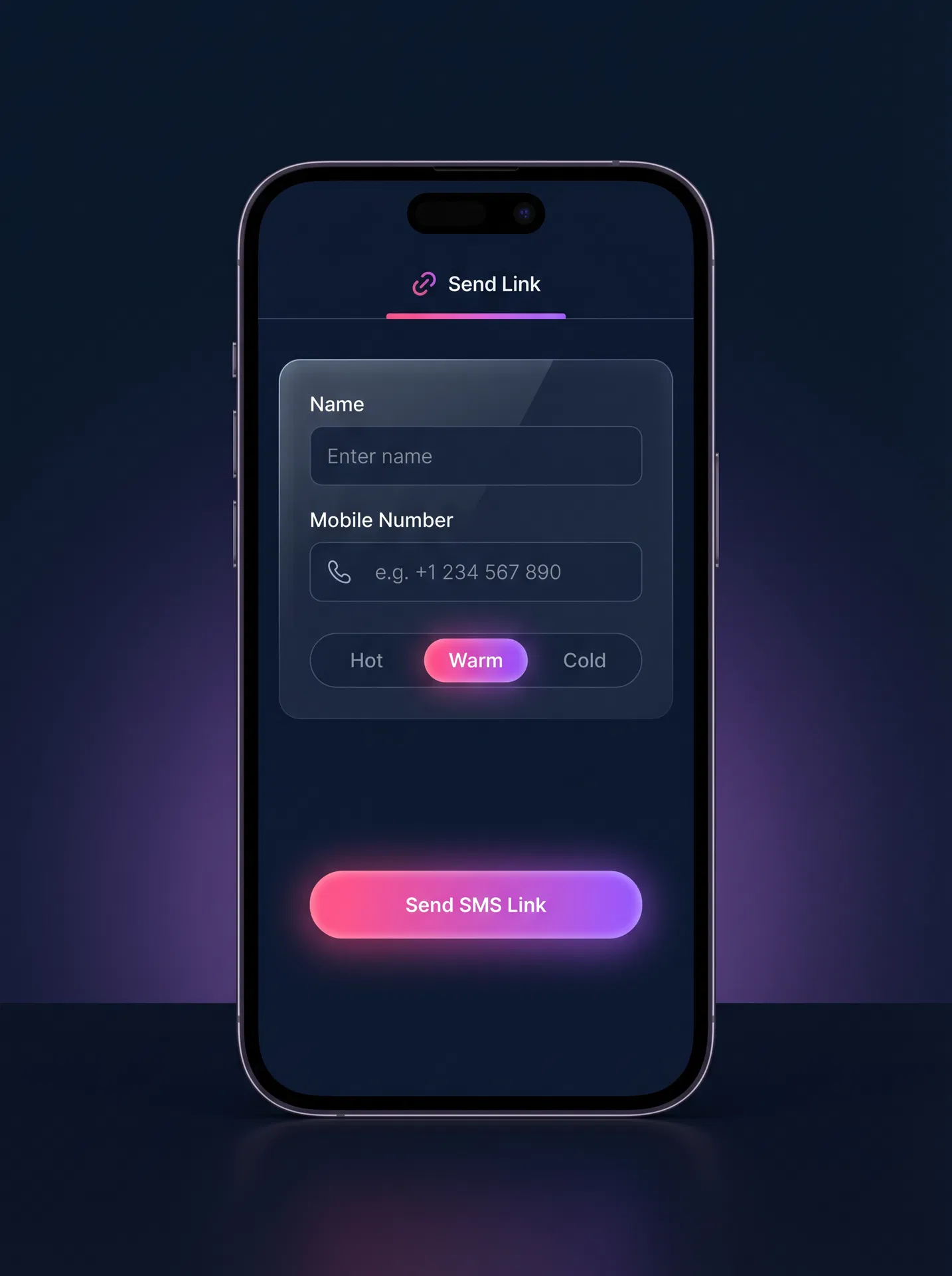 Manual entry screen