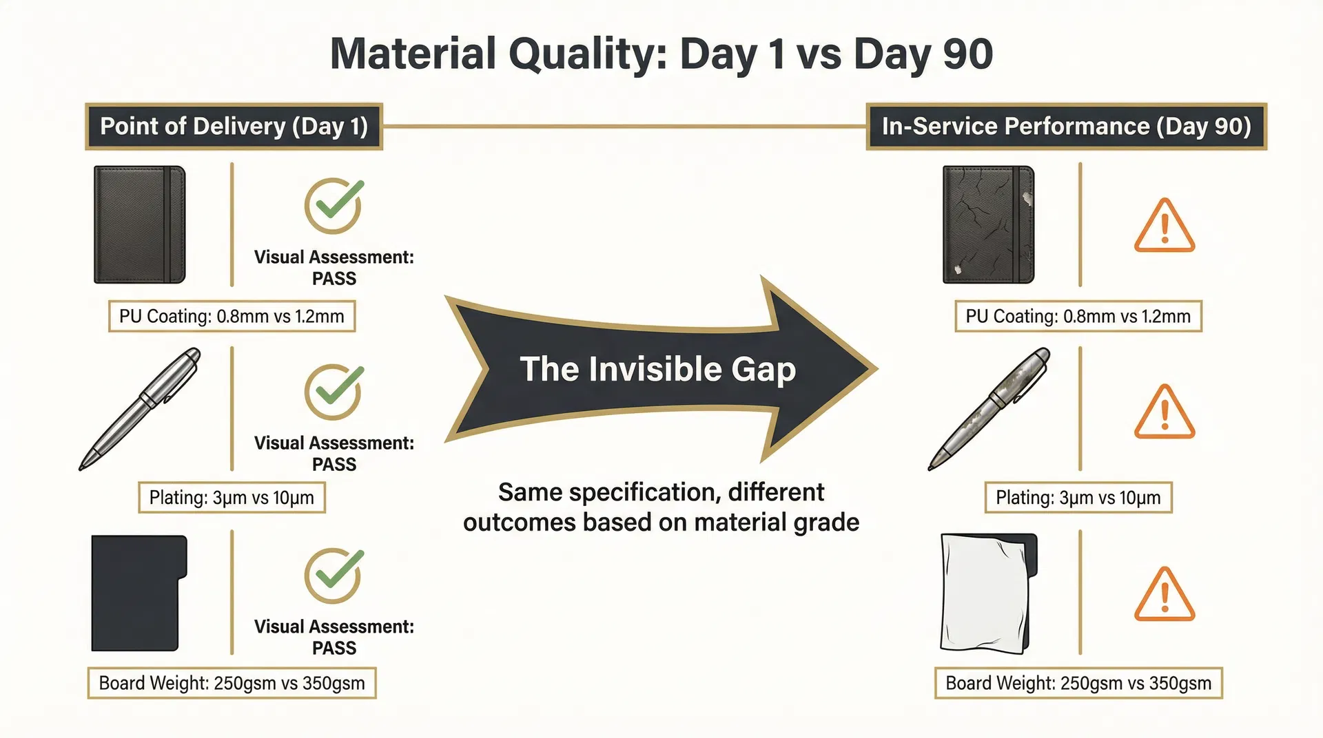 Why Corporate Gift Materials That Pass Sample Approval Fail on the Recipient's Desk Within Ninety Days