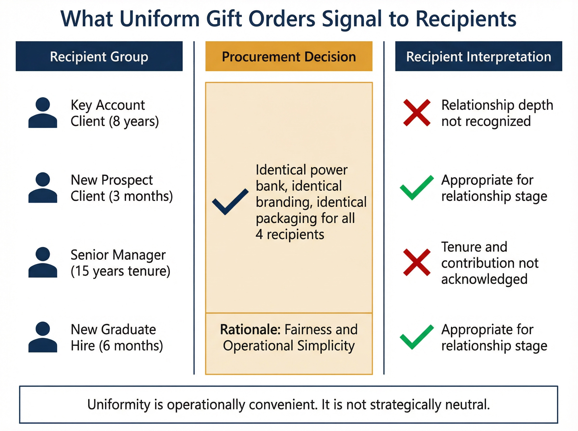 When Gift Uniformity Becomes a Relationship Signal You Didn't Intend to Send