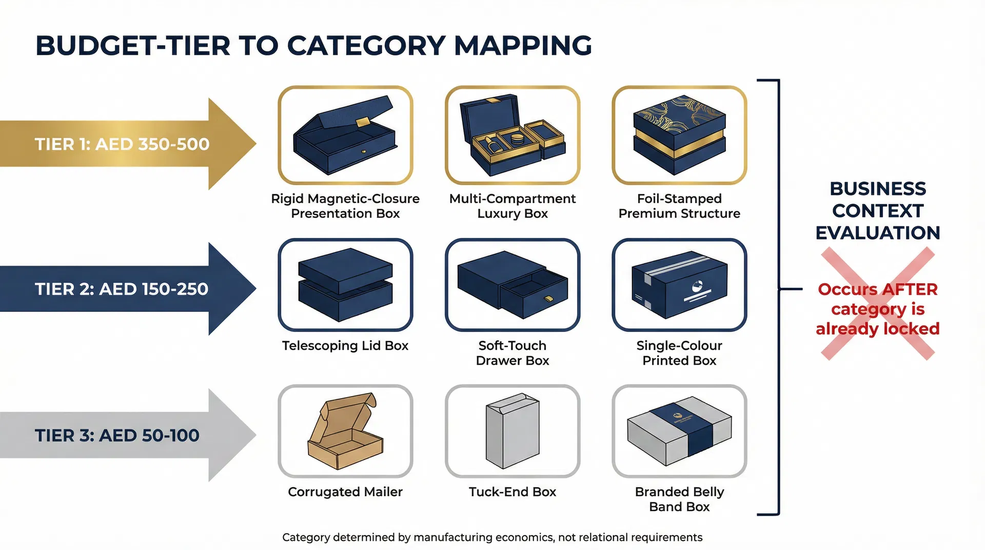 How Budget-Tier Architecture Pre-Determines Custom Gift Box Categories Before Business Context Is Evaluated in UAE Corporate Gifting