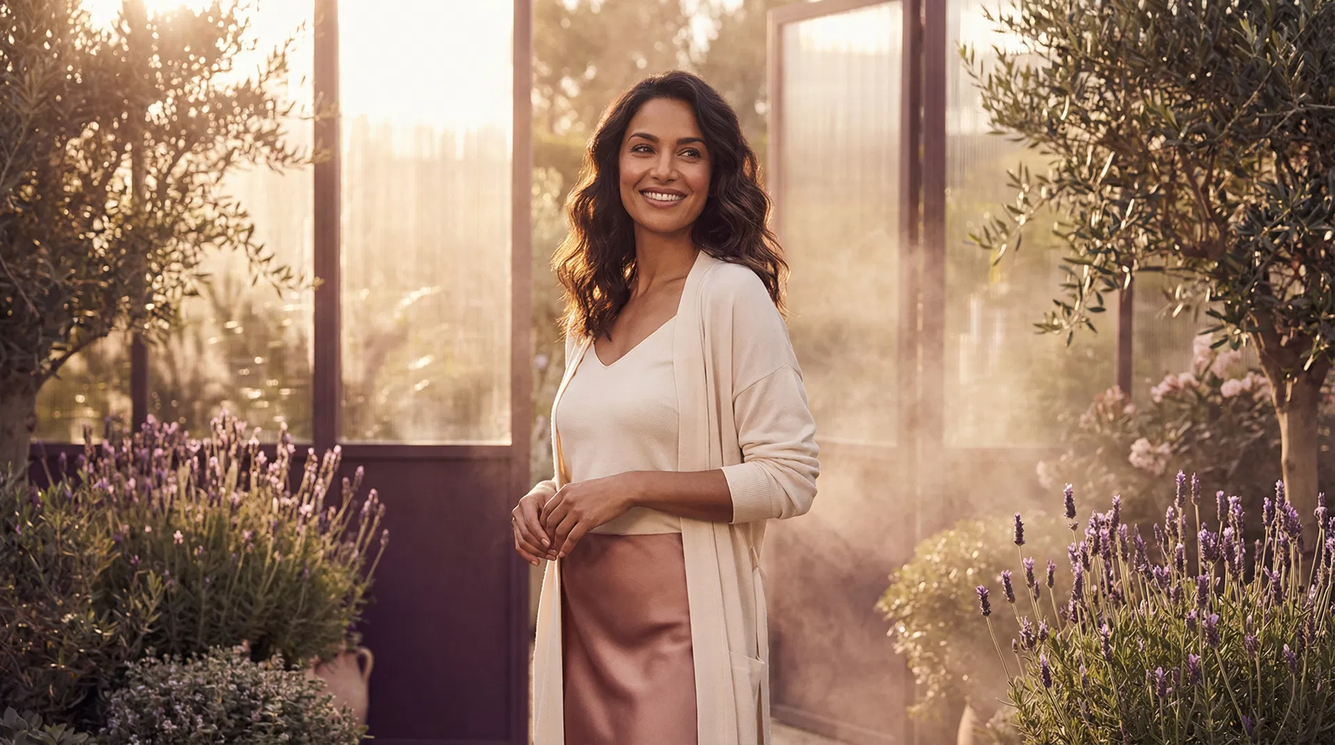 Peri Clarity Wellness — Confident woman in a botanical garden
