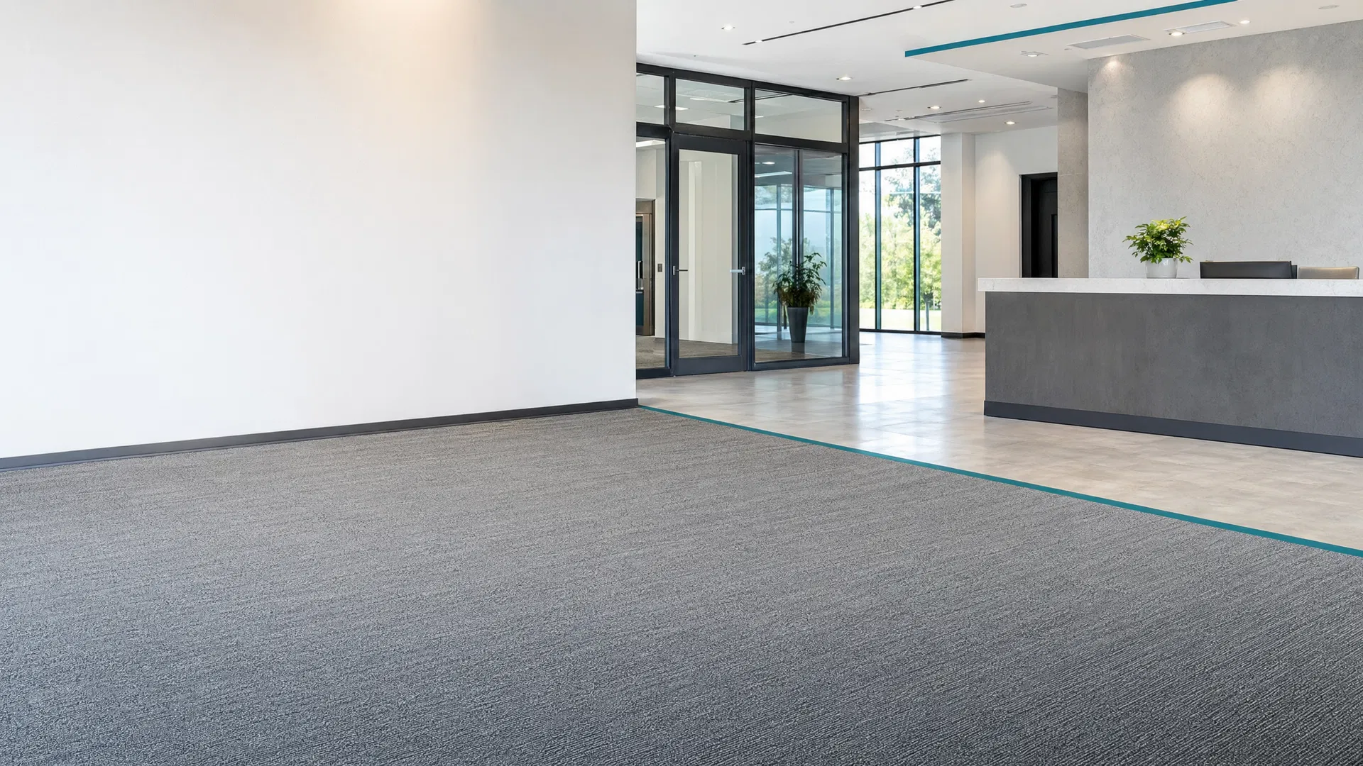 Clean commercial interior with maintained flooring