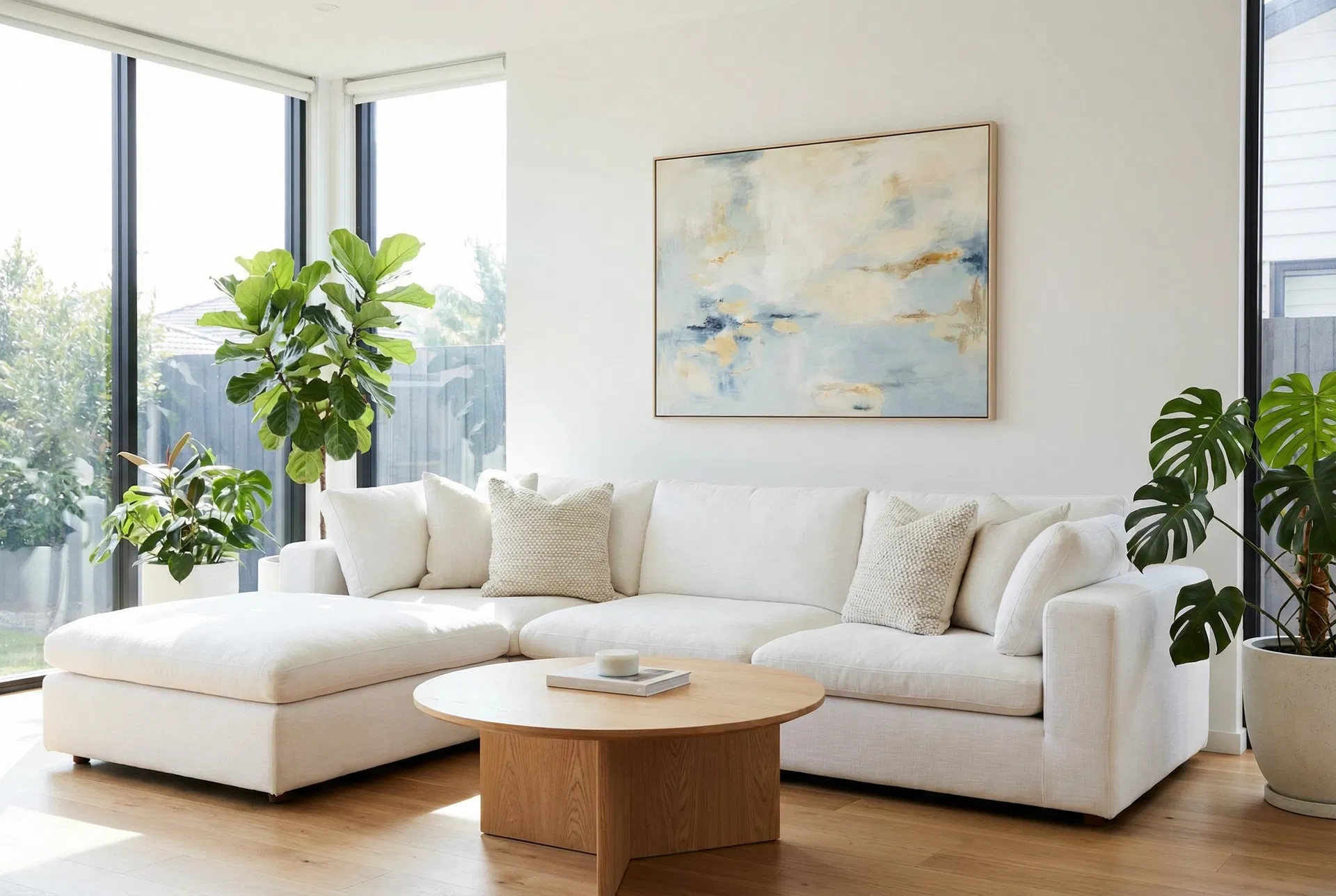 Clean modern living room