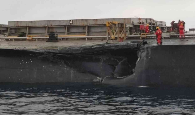 Marmara Denizi'nde çarpışan gemilerin hasar tespiti yapıldı!