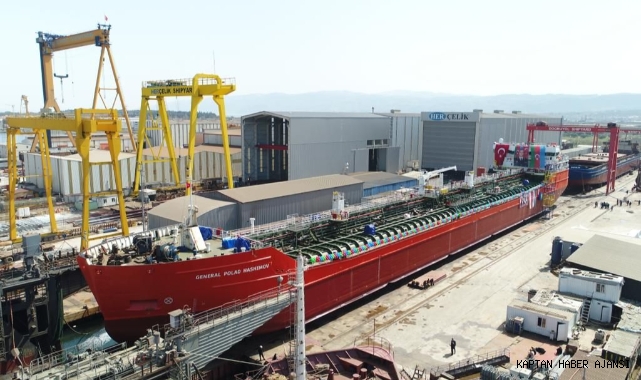 Palmali'ye ait gemi Doğruyol Tersanesi'nde denize indirildi! (Video)