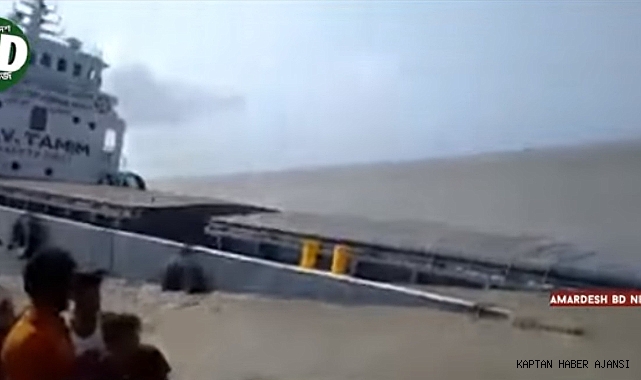 1.600 ton buğday yüklü kargo gemisi Bangladeş'te battı (Video)