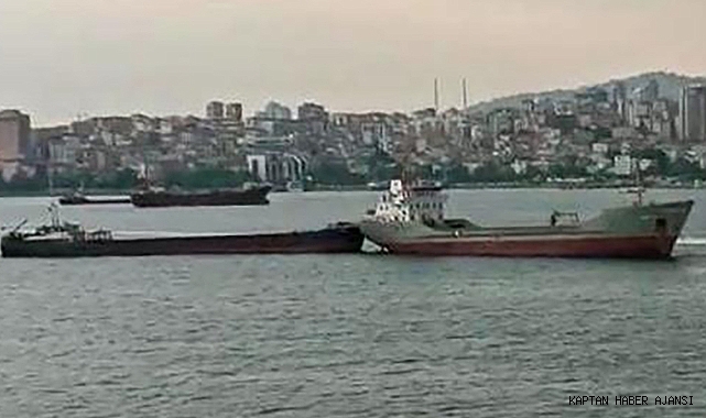 Kartal açıklarında iki yük gemisi çarpıştı (Video)