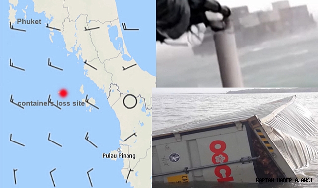 Fırtınaya dayanamayan konteynerler denize döküldü! (Video)