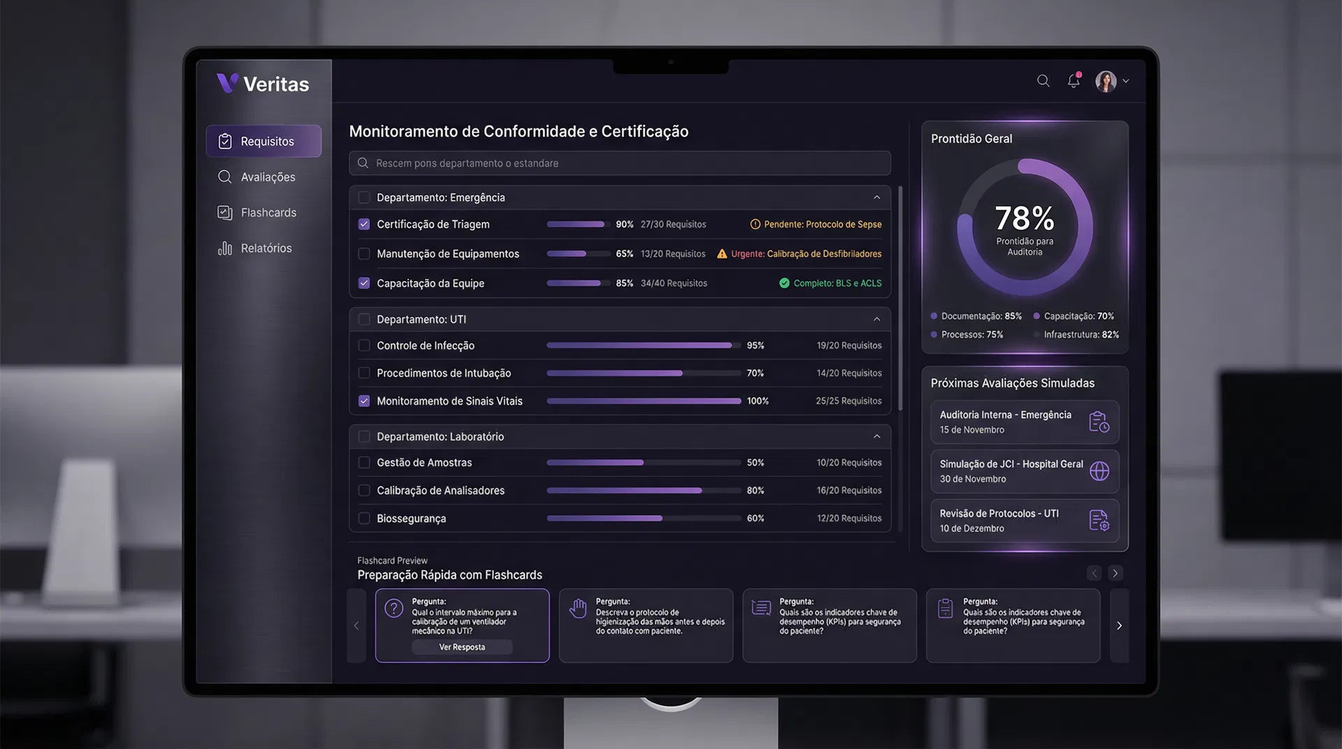 Veritas - Plataforma de conformidade e certificação de qualidade em saúde