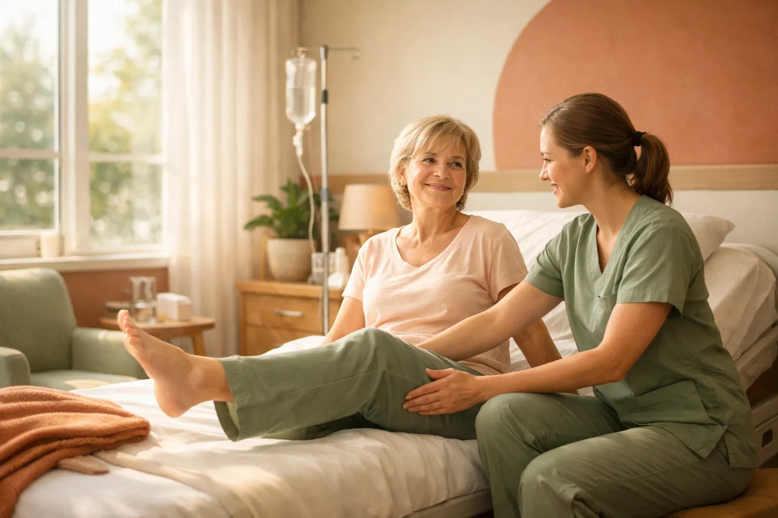 Patientin in Genesung