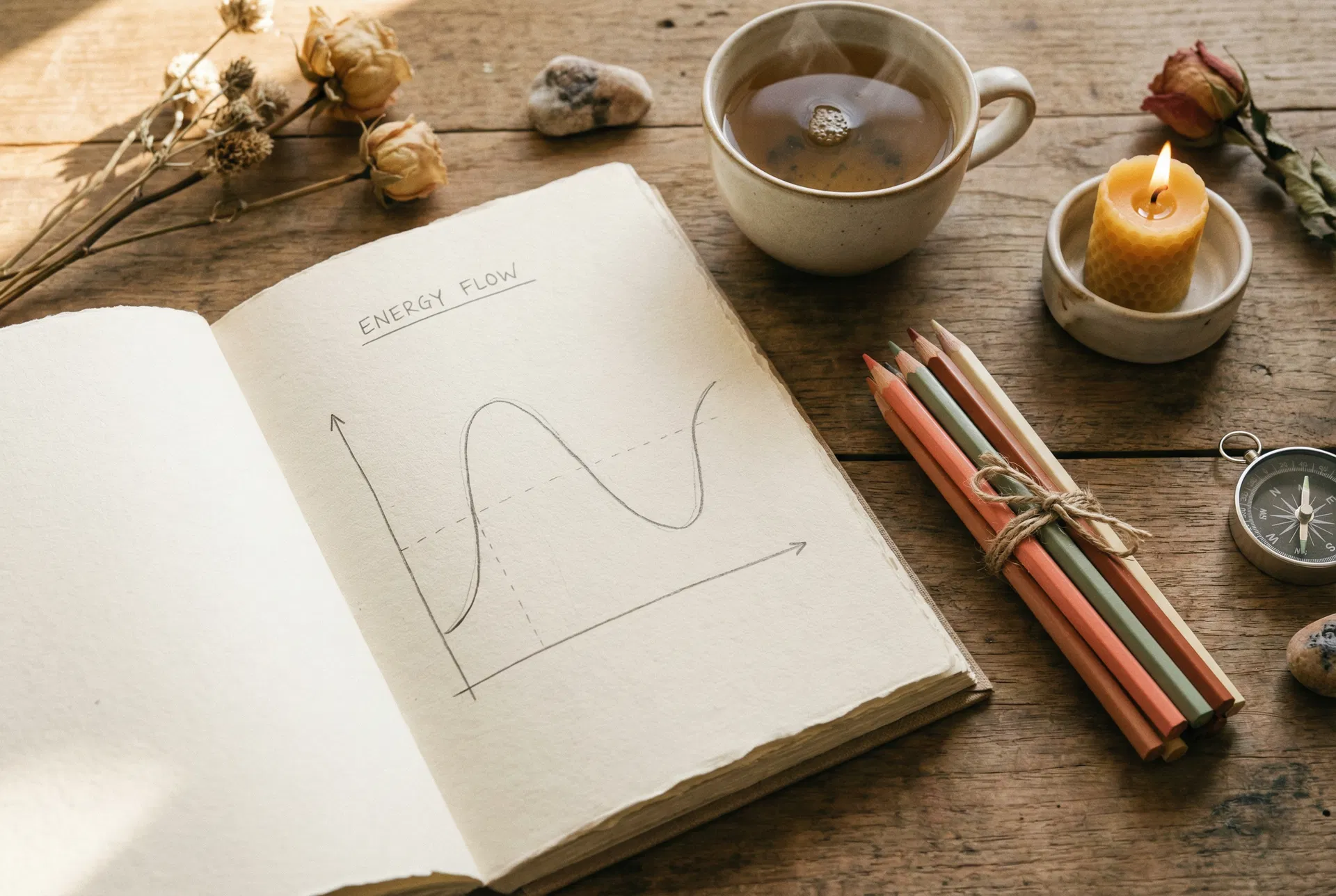 Journal with energy flow diagram
