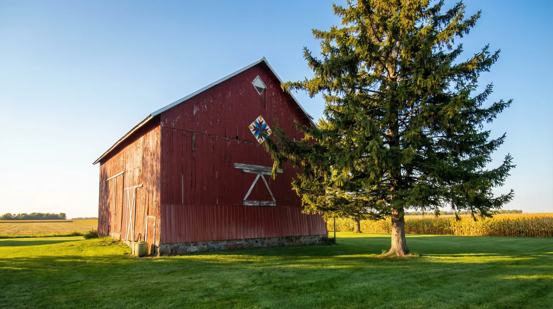 Historic red barn at Soules Family Farms