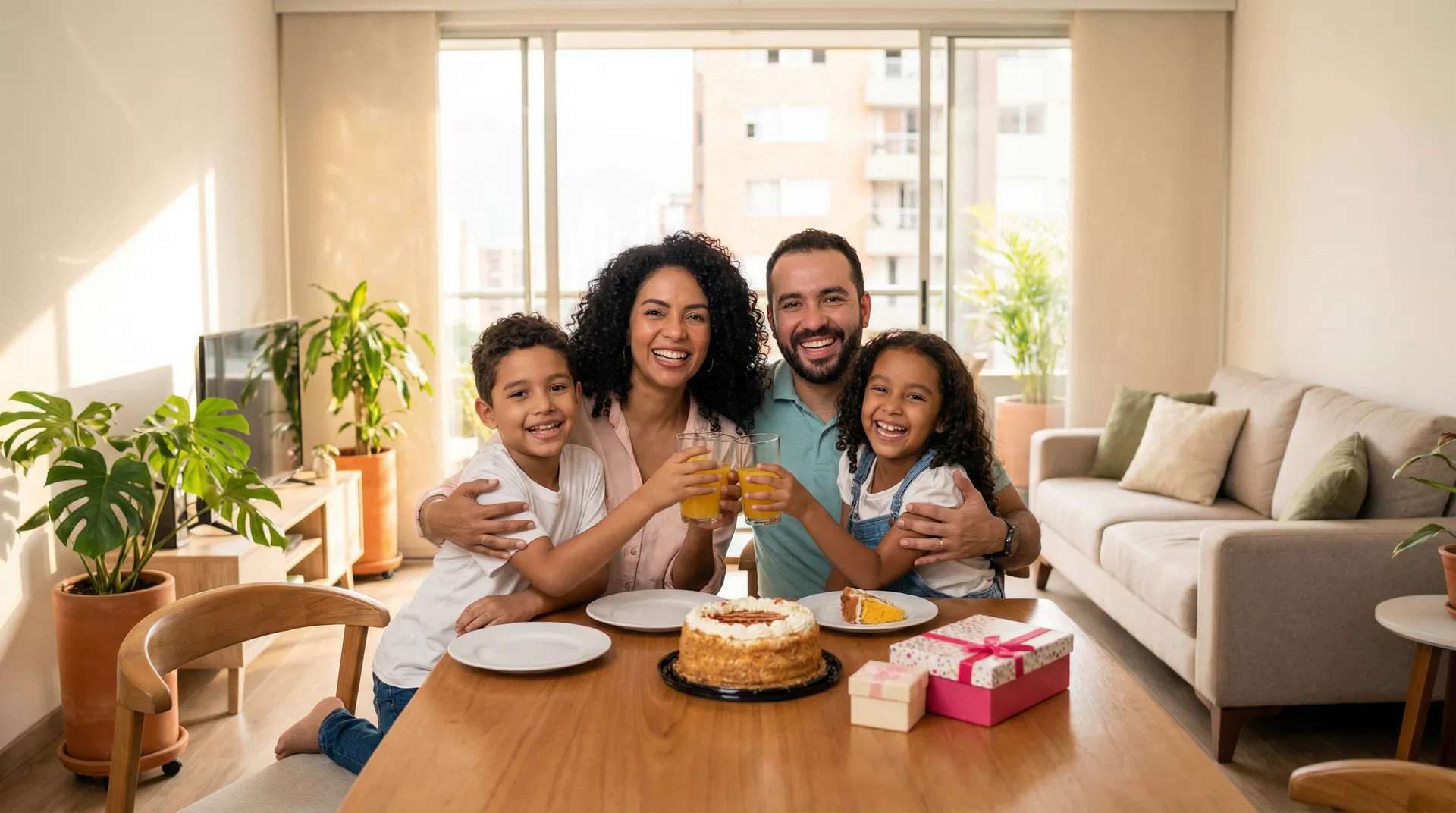 Familia colombiana feliz