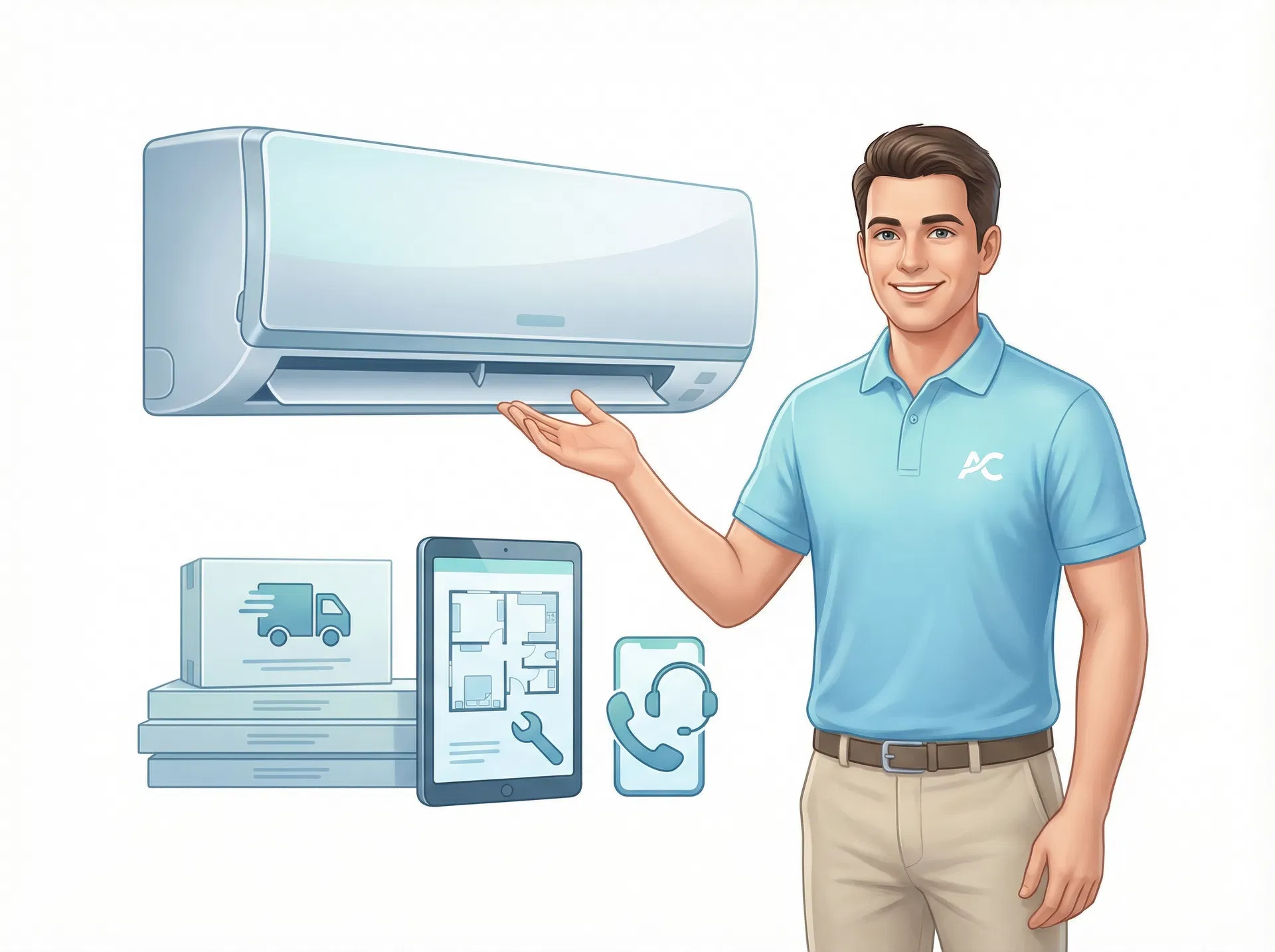 Snow General AC installation and service support illustration