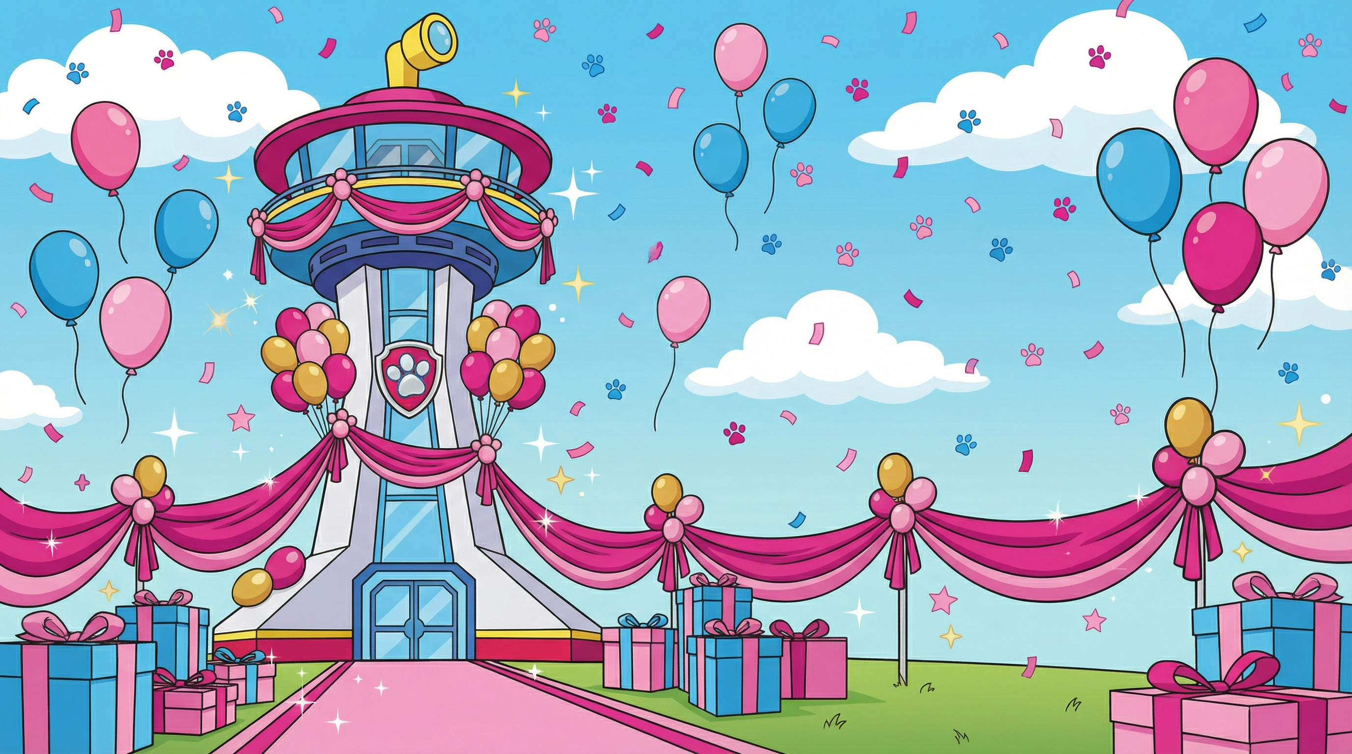 Paw Patrol party scene
