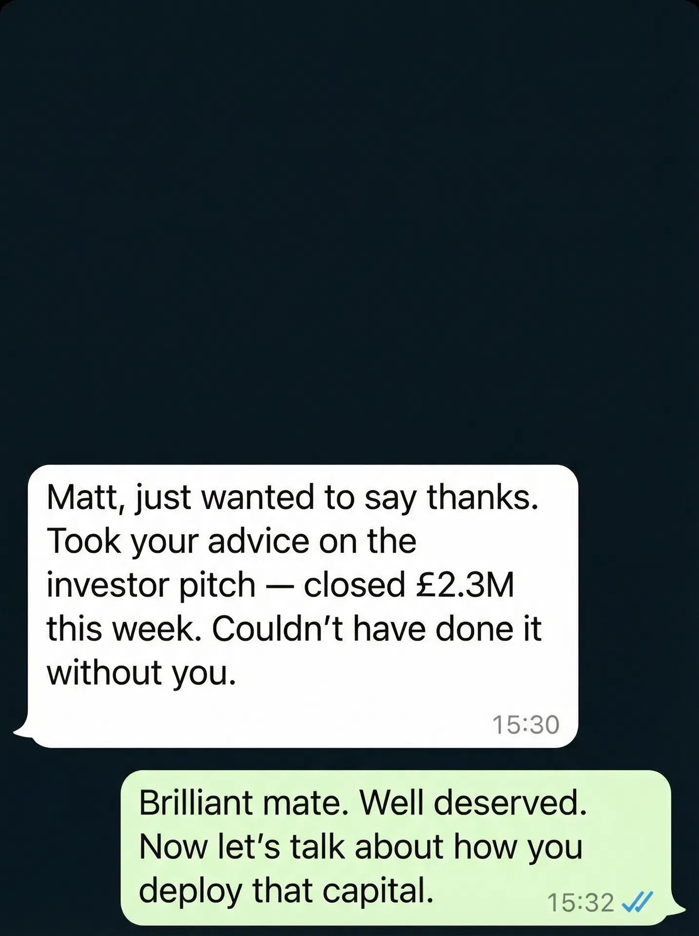 Testimonial message