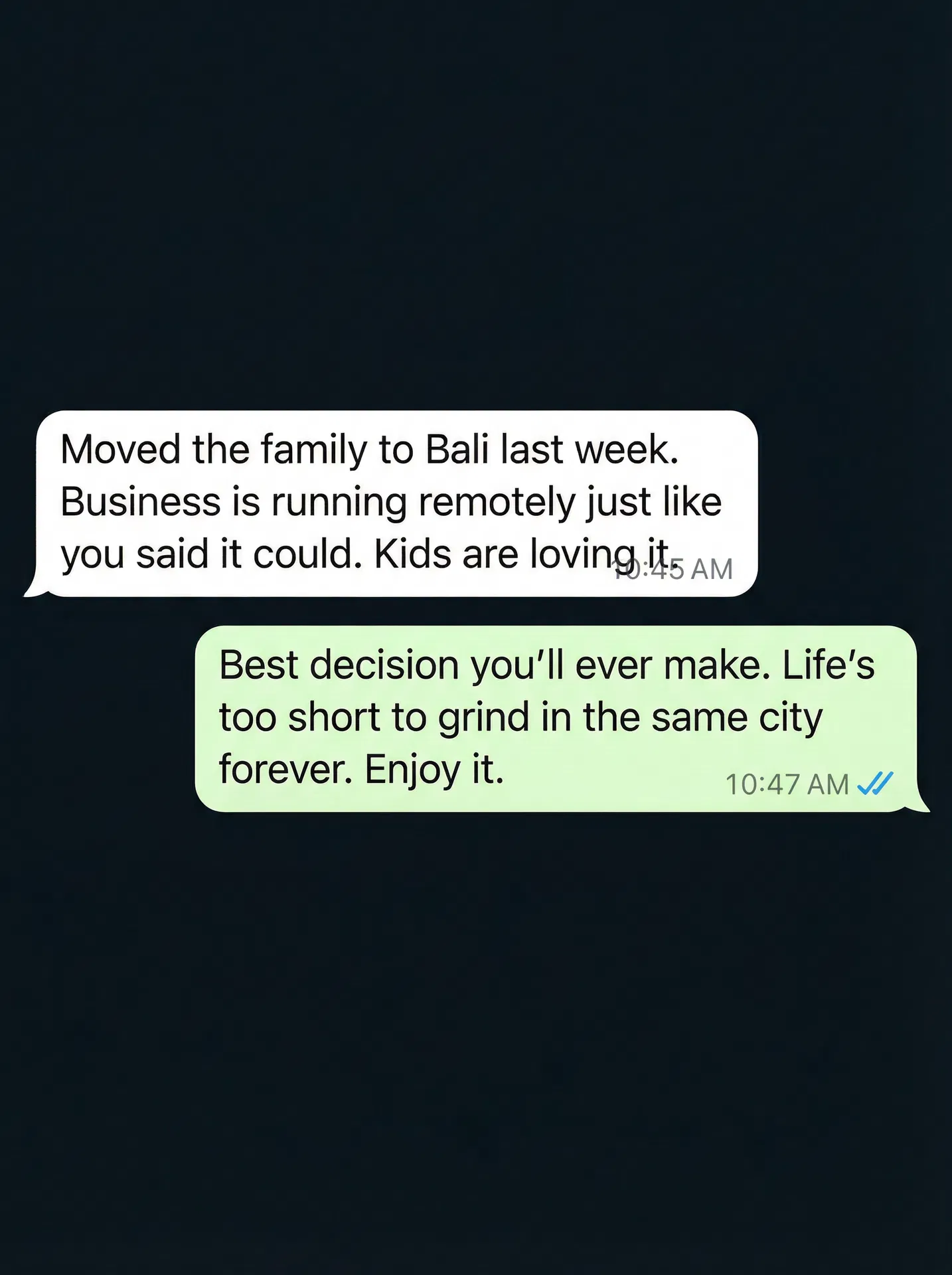 Testimonial message