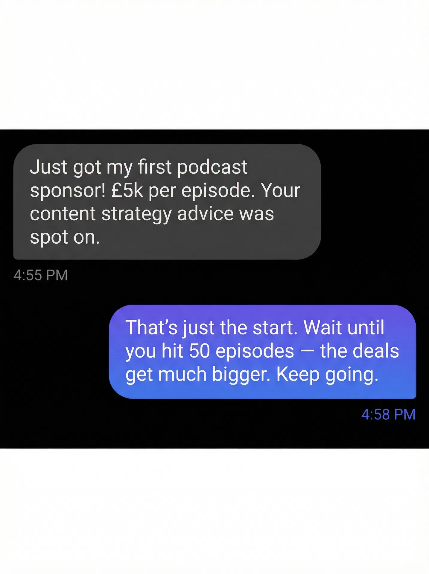 Testimonial message