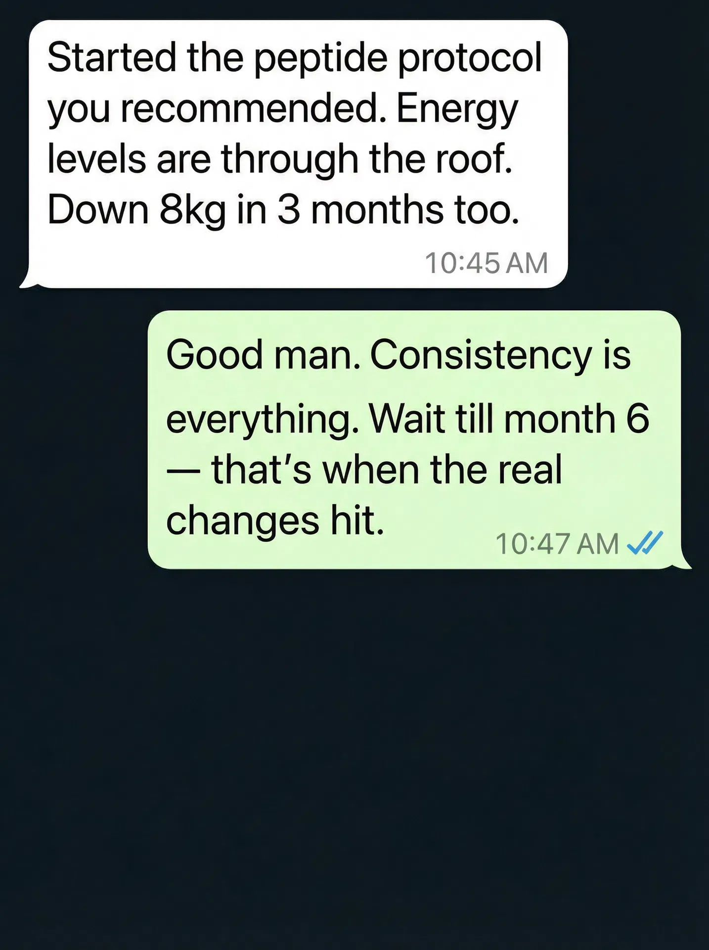 Testimonial message