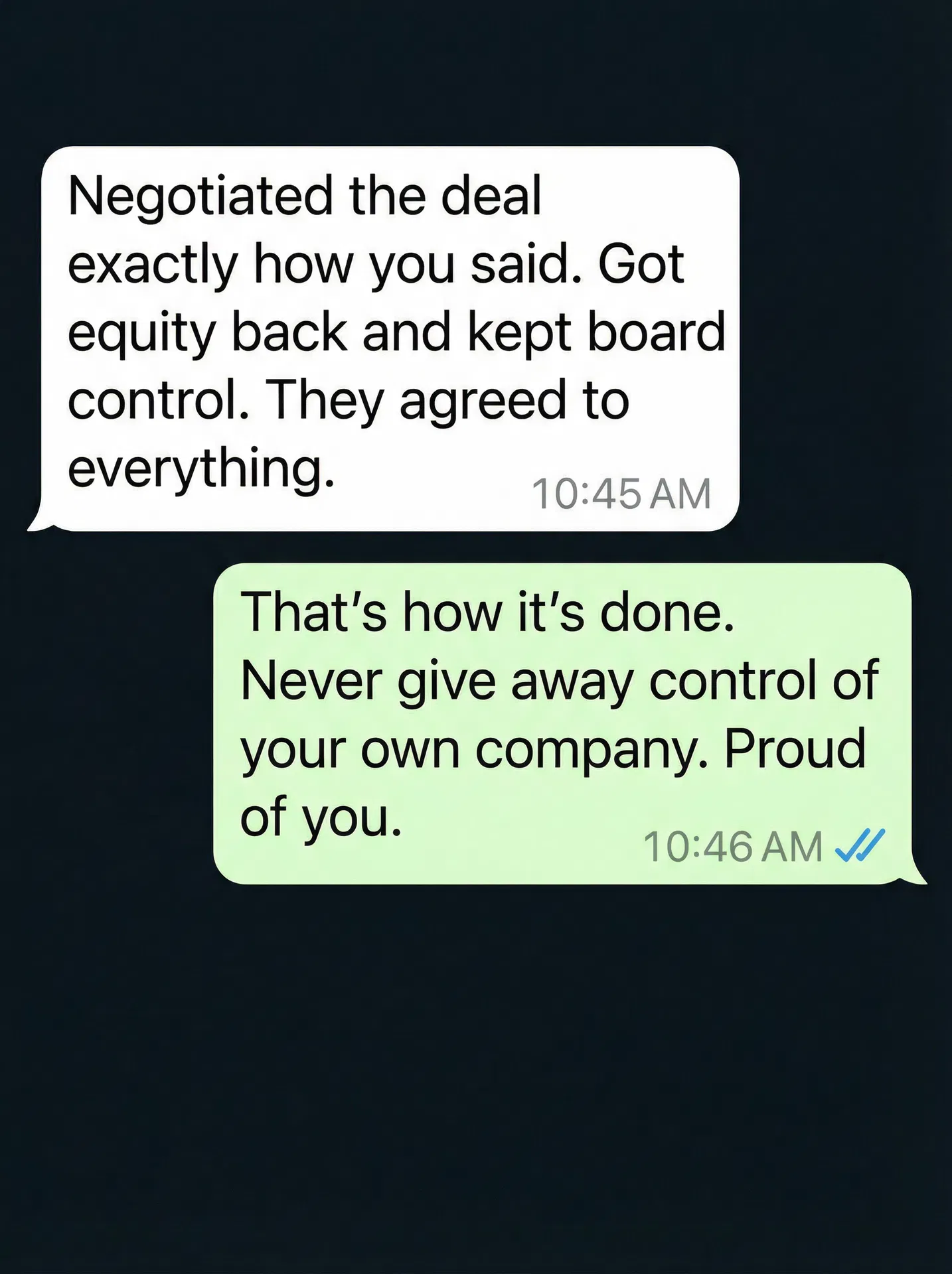 Testimonial message