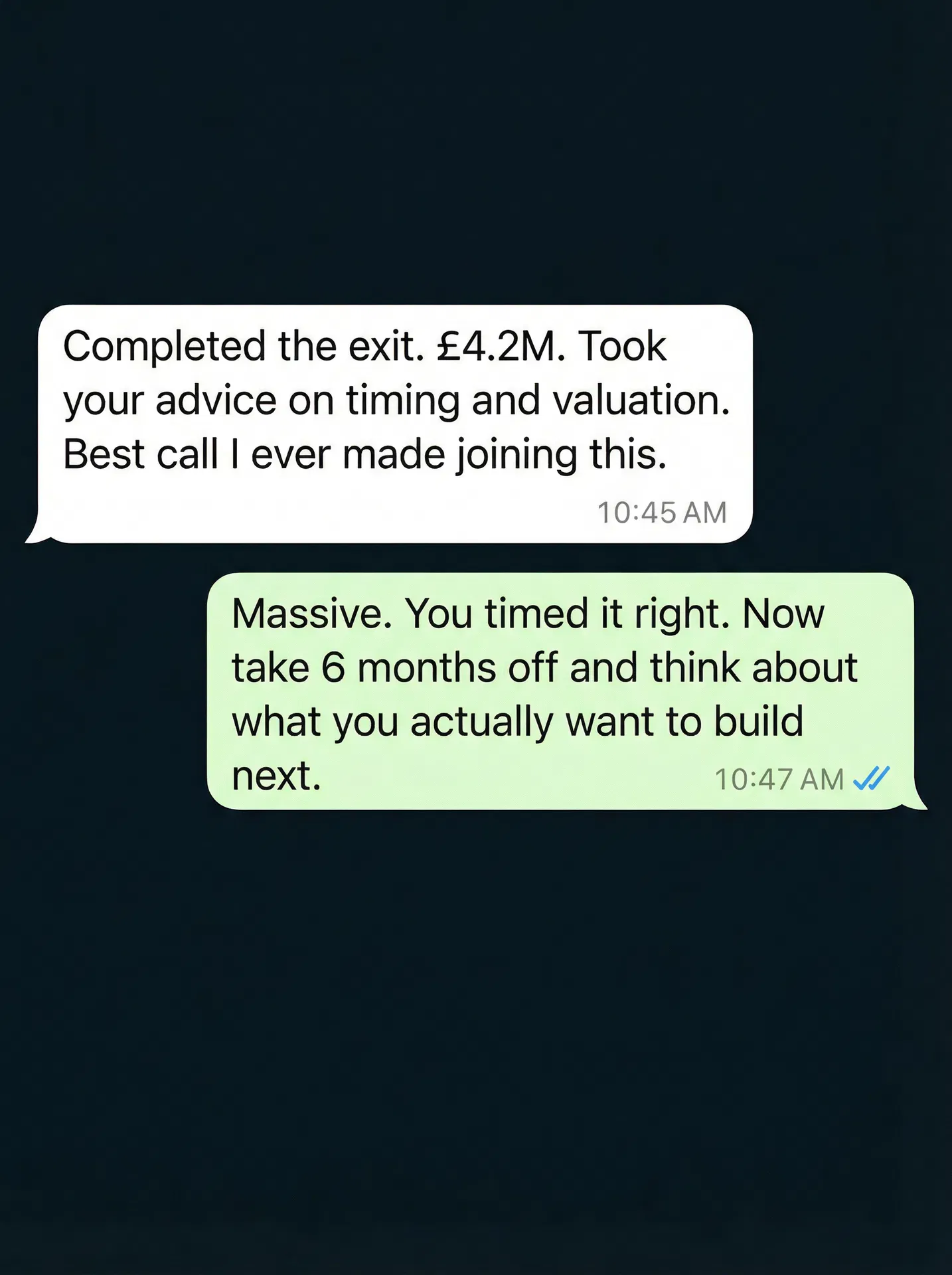 Testimonial message