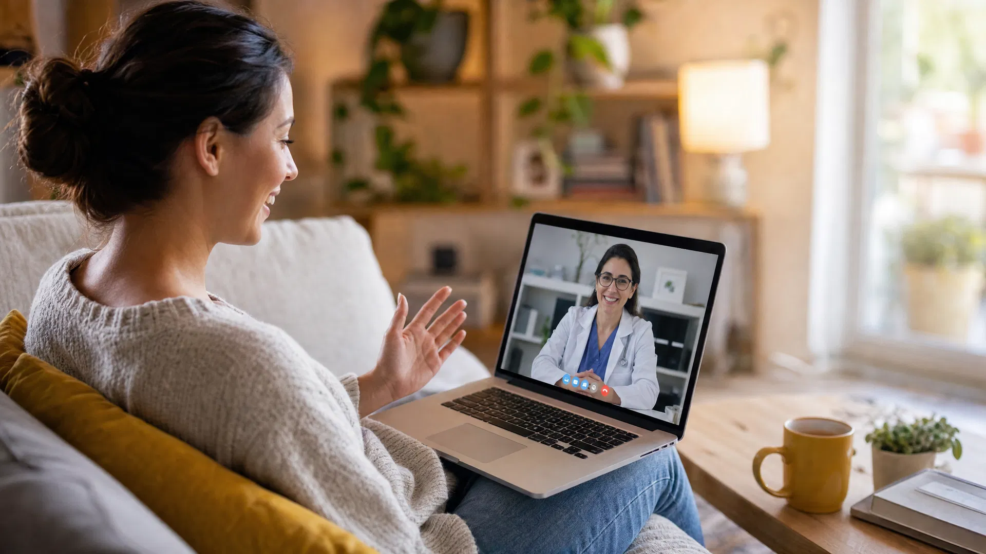 Patient consulting with doctor online